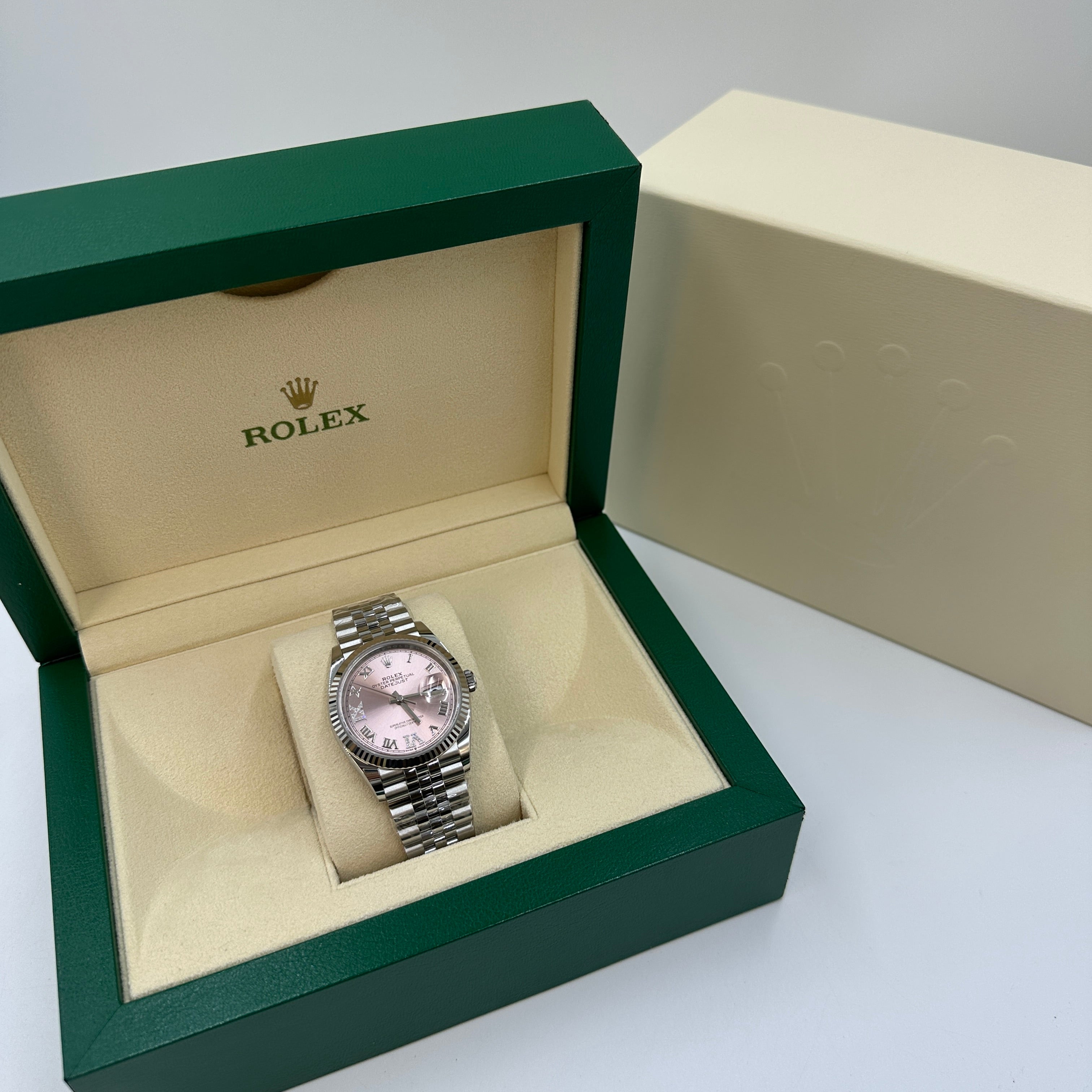 Rolex Datejust 36 126234 Rosa Roman VIIX Diamant-Zifferblatt Jubilee