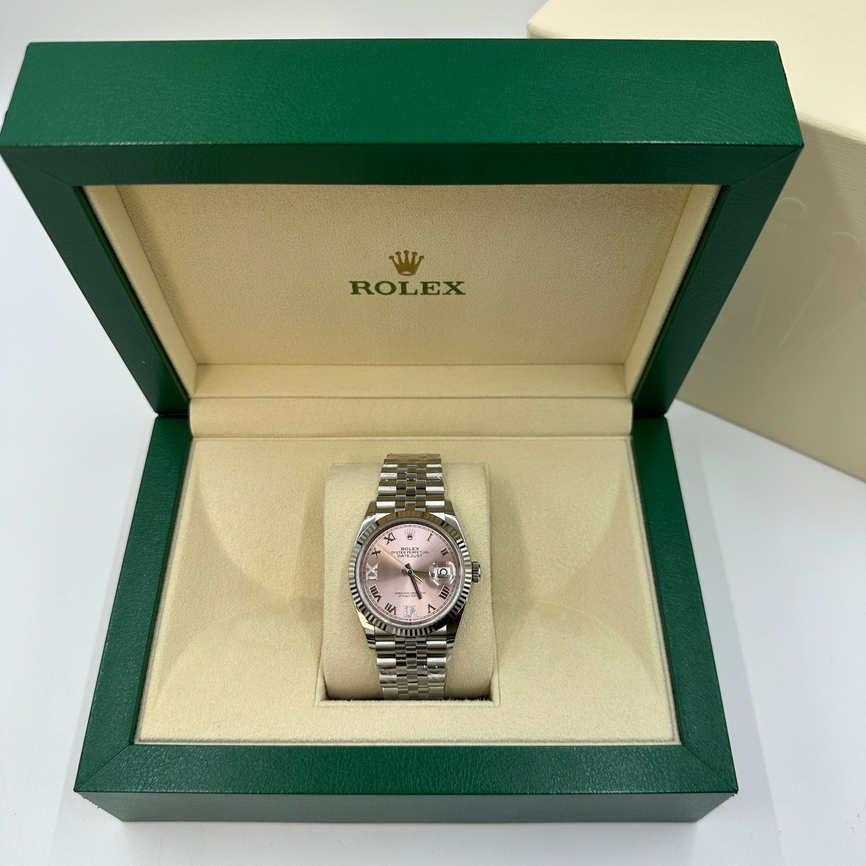 Rolex Datejust 36 126234 Rosa Roman VIIX Diamant-Zifferblatt Jubilee