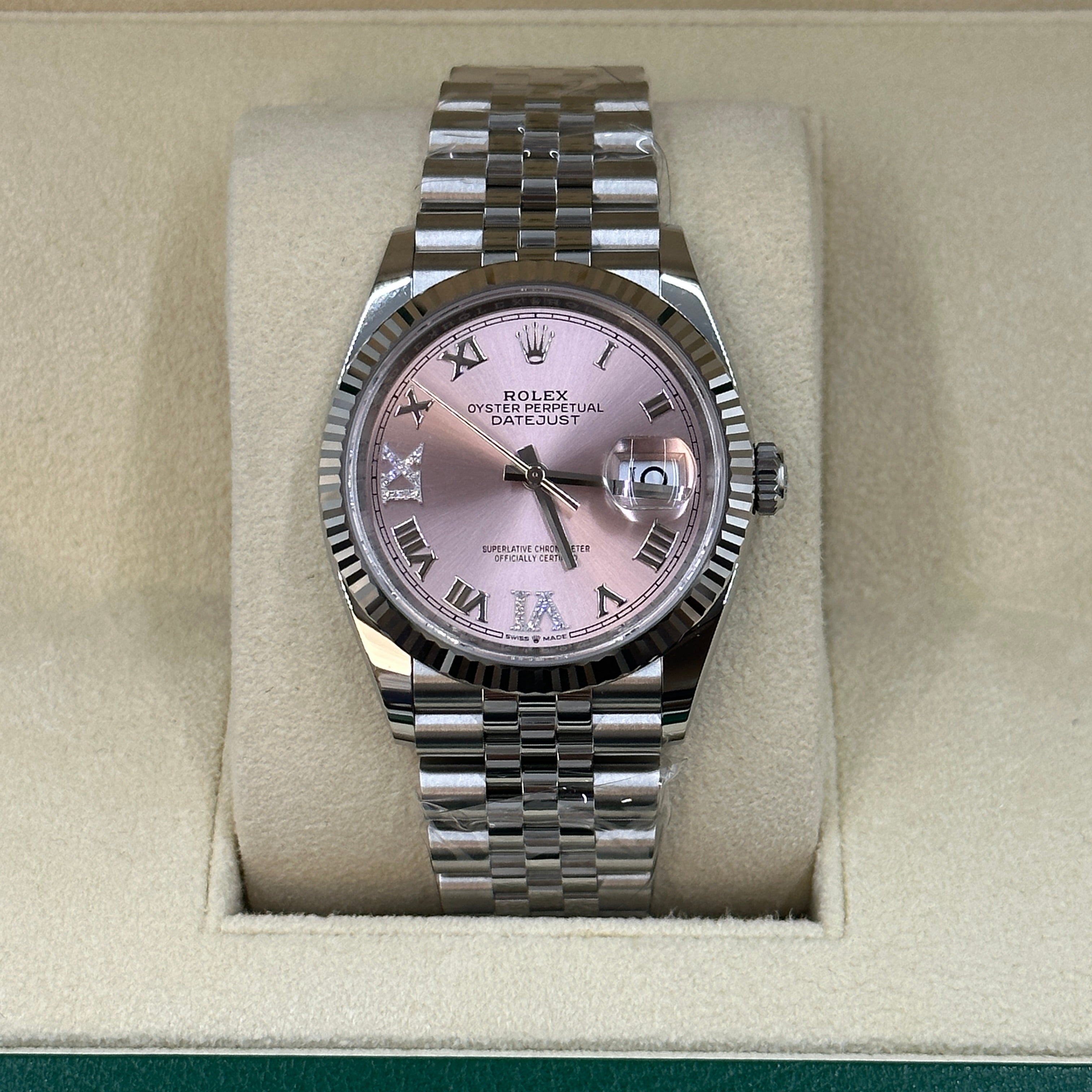 Rolex Datejust 36 126234 Rosa Roman VIIX Diamant-Zifferblatt Jubilee