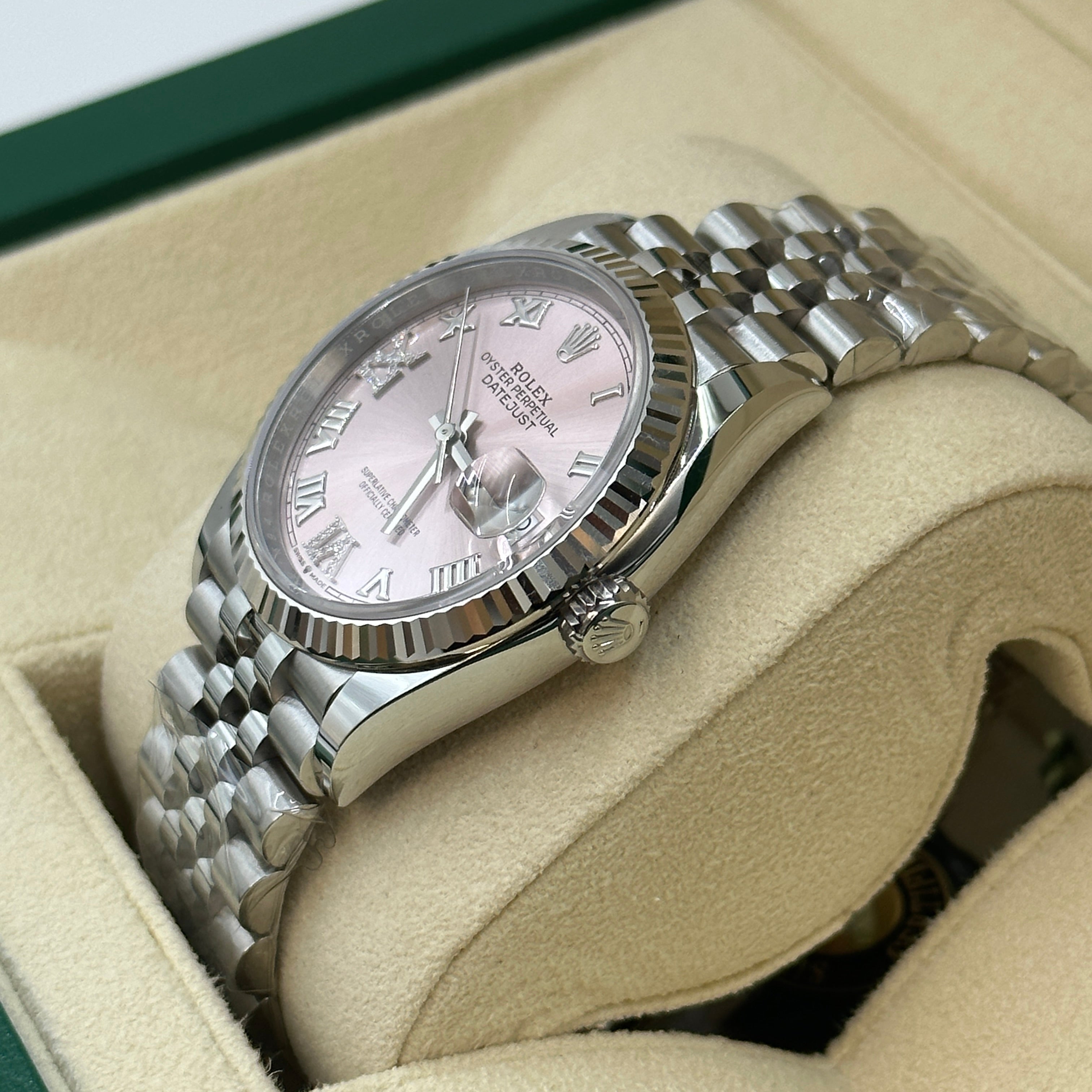 Rolex Datejust 36 126234 Rosa Roman VIIX Diamant-Zifferblatt Jubilee