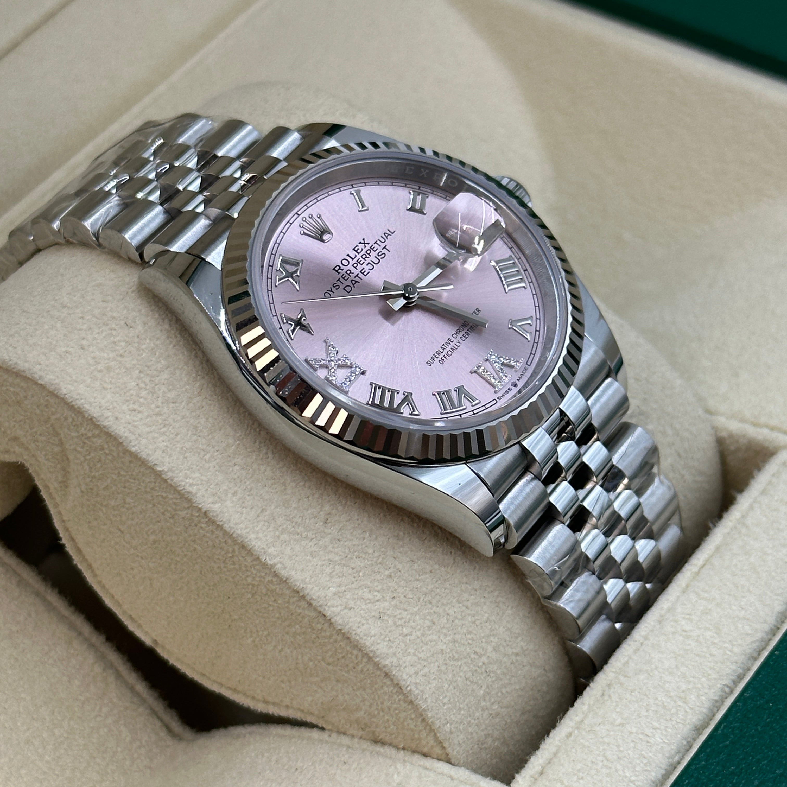 Rolex Datejust 36 126234 Rosa Roman VIIX Diamant-Zifferblatt Jubilee