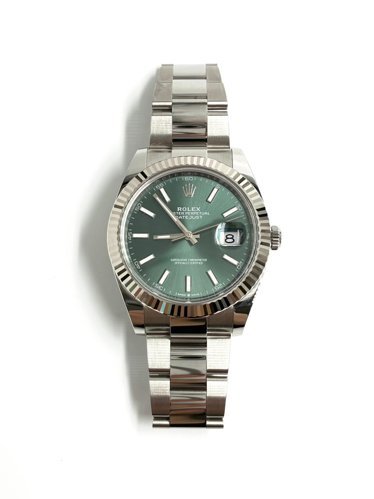 Rolex Datejust 41 126334 Mint Green Index Oyster 2025