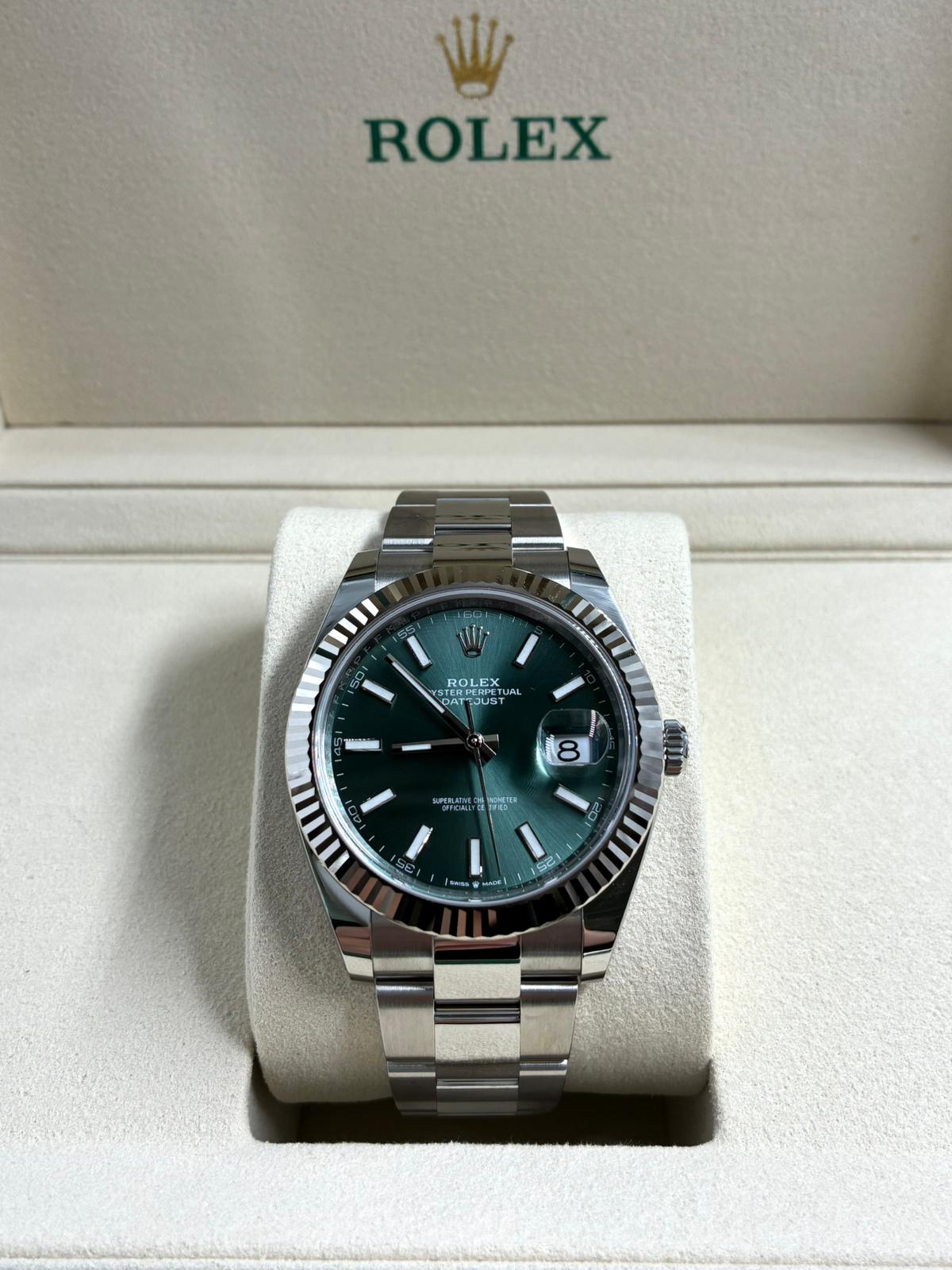 Rolex Datejust 41 126334 Mint Green Index Oyster 2025