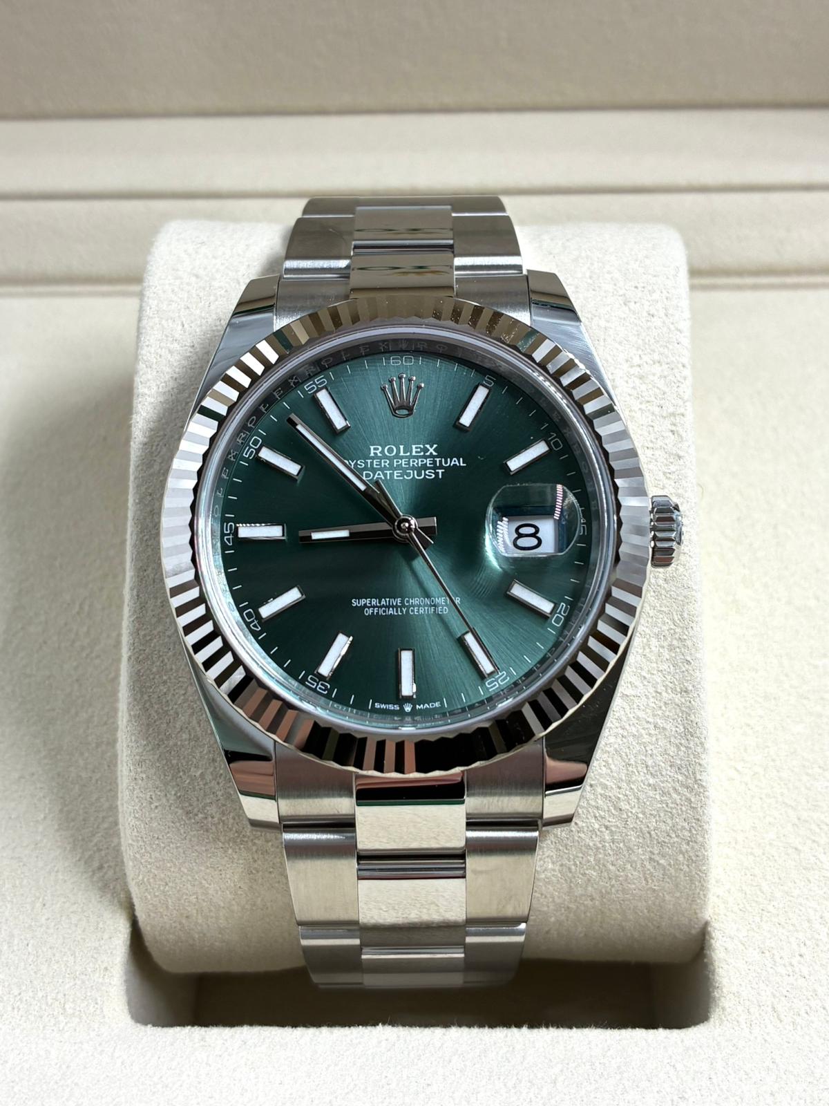 Rolex Datejust 41 126334 Mint Green Index Oyster 2025