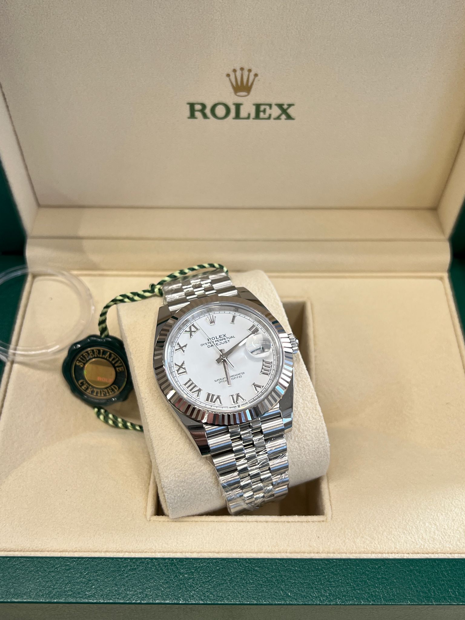 Rolex Datejust 41 126334 Weißes römisches Jubiläum 2025