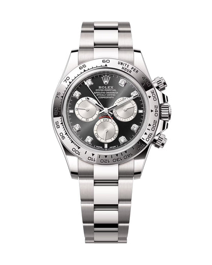 Rolex Cosmograph Daytona 126509 Helles Schwarz und Stahl mit Diamanten besetzt