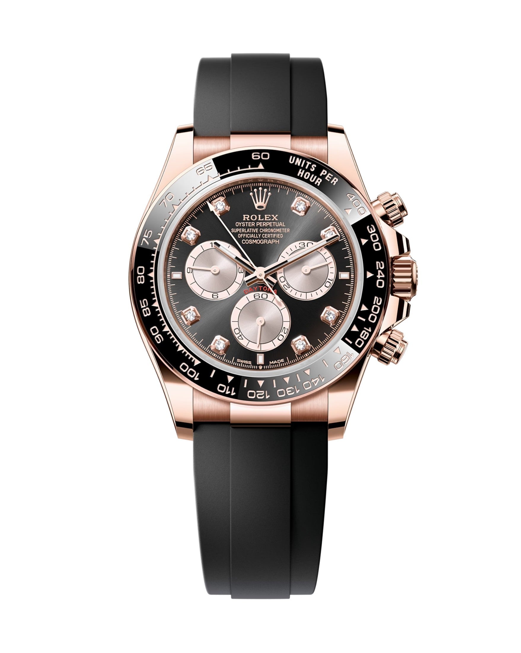 Rolex Cosmograph Daytona 126515 Leuchtendes Schwarz und Sundust mit Diamanten besetzt