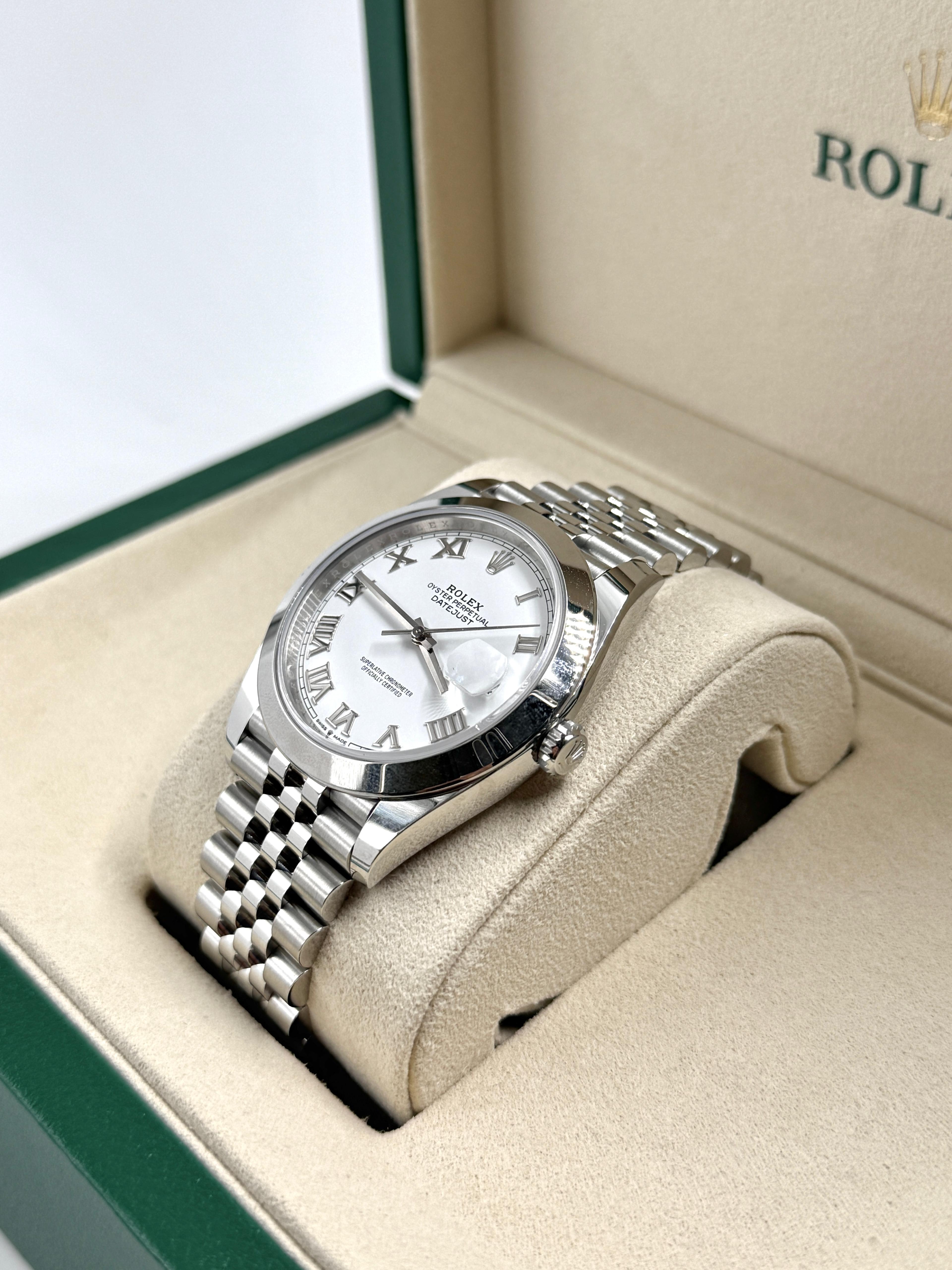 Rolex Datejust 41 126300 Weißes römisches Jubiläum 2024