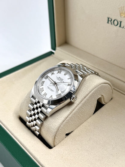 Rolex Datejust 41 126300 Weißes römisches Jubiläum 2024