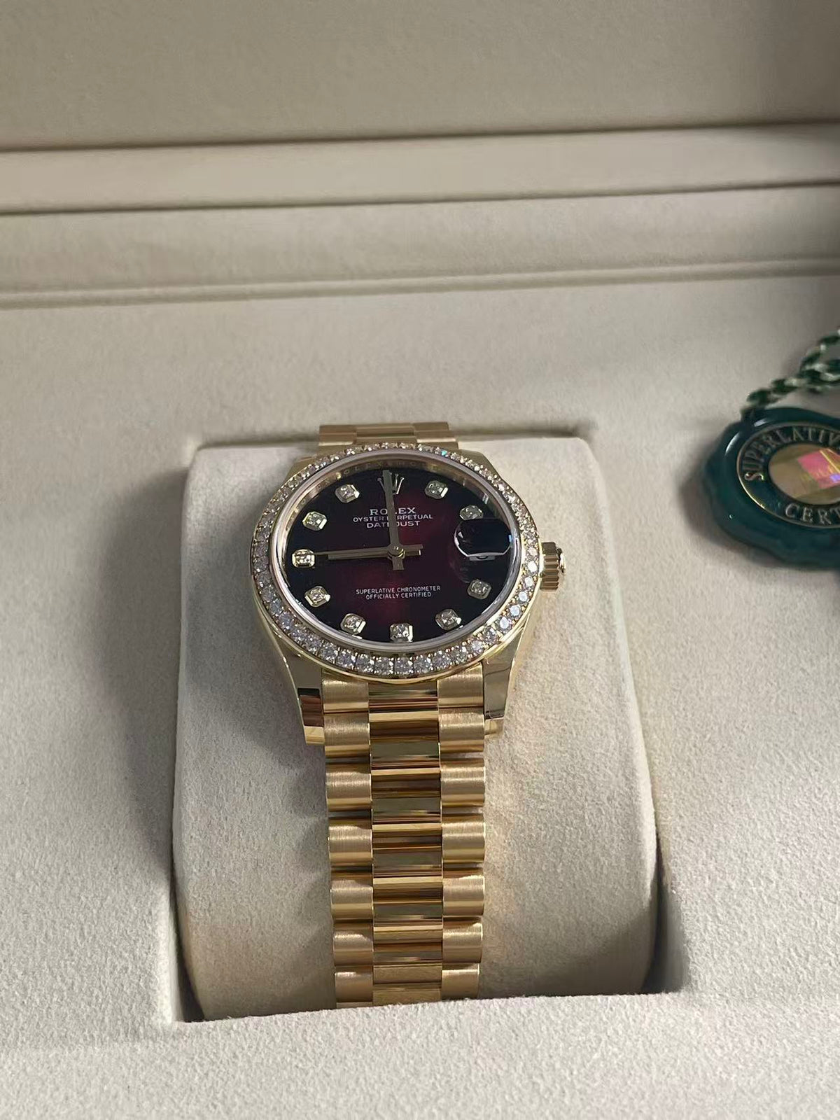 Rolex Datejust 31 278288RBR G Red Ombre President 2026