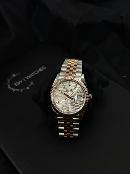 Rolex Datejust 36 126231 Silber Index geriffelt Jubilee 2024