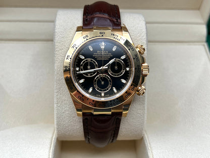 Rolex Cosmograph Daytona 116518 Schwarzes Leder (alte Karte) 2019