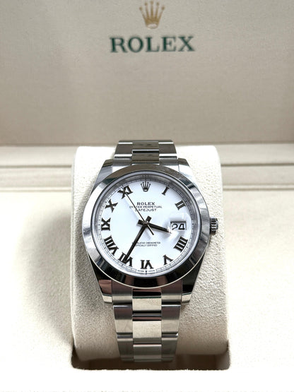 Rolex Datejust 41 126300 Weiße römische Auster 2024