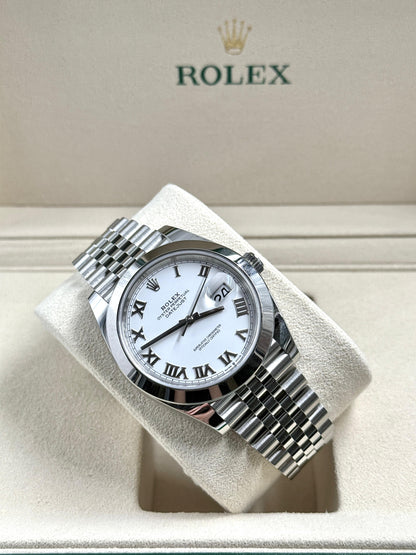 Rolex Datejust 41 126300 Weißes römisches Jubiläum 2024