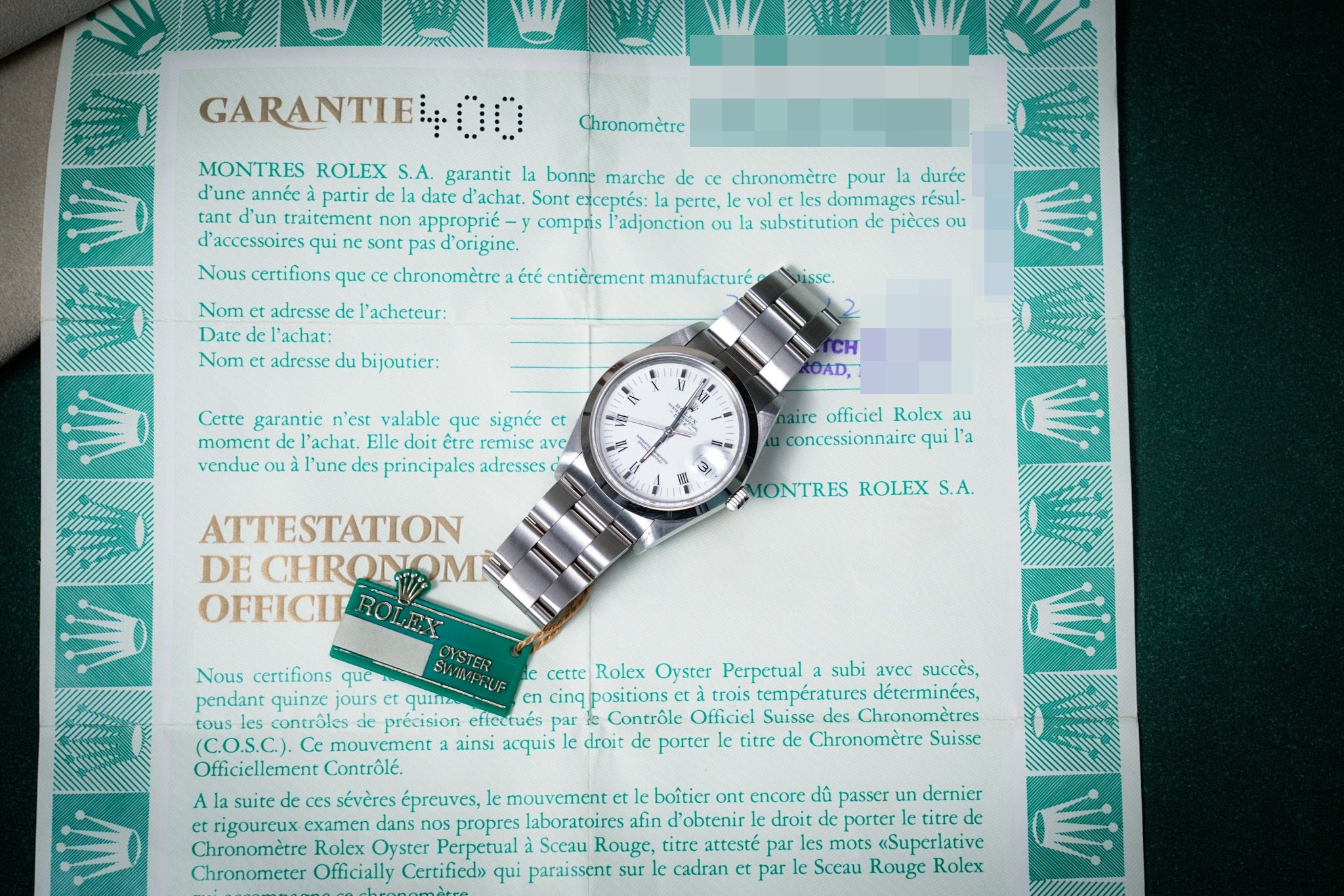 Rolex Oyster Perpetual Date 15000 WHITE 1987