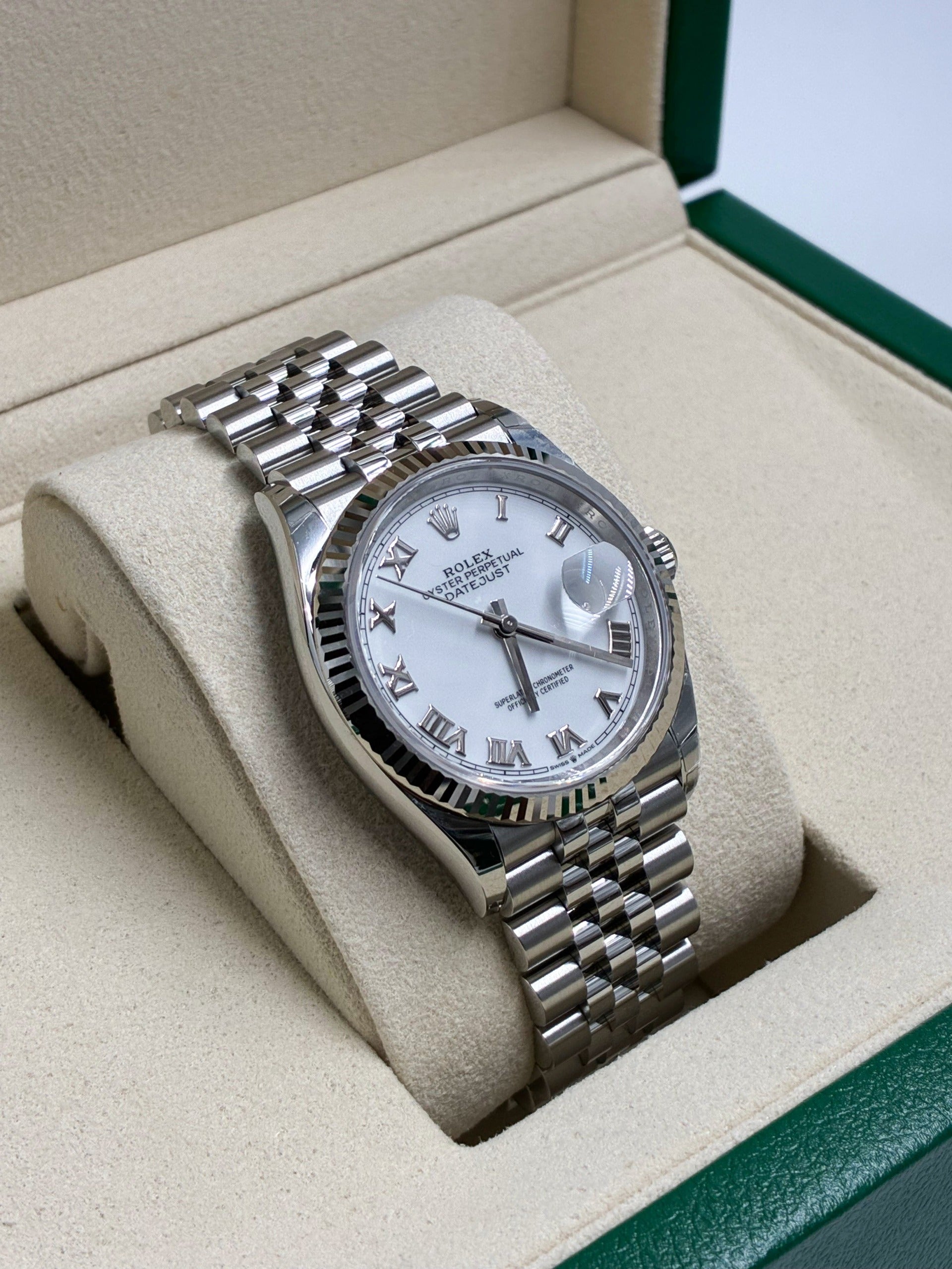 Rolex Datejust 36 126234 WHITE ROMAN JUB
