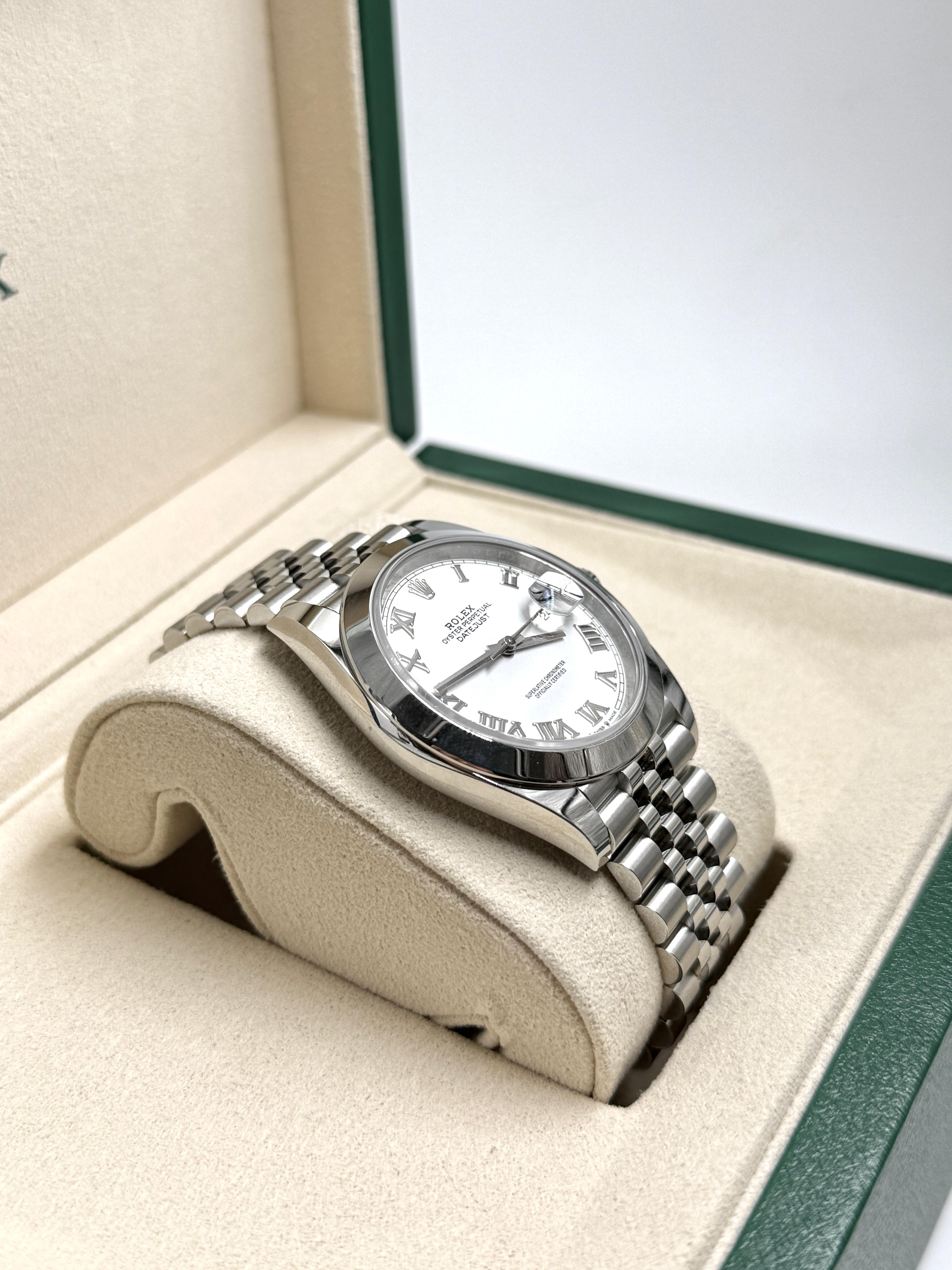 Rolex Datejust 41 126300 Weißes römisches Jubiläum 2024