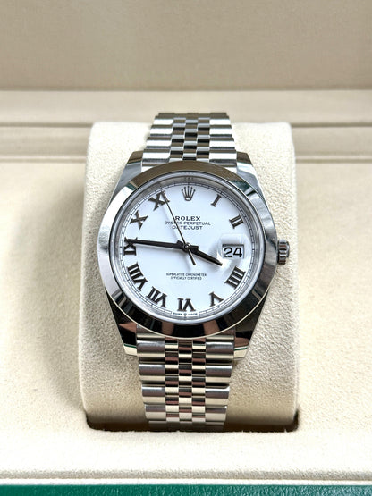 Rolex Datejust 41 126300 Weißes römisches Jubiläum 2024