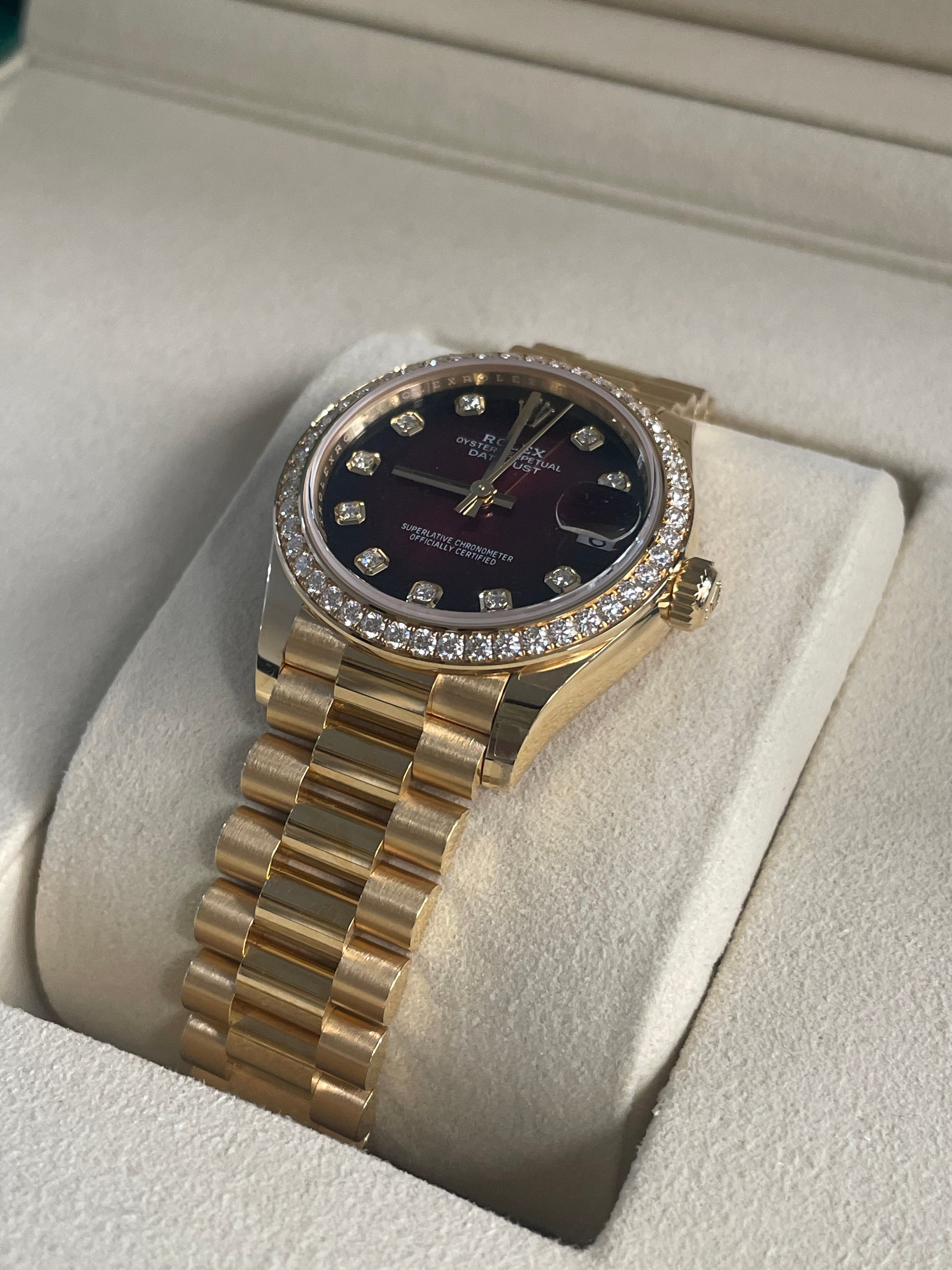 Rolex Datejust 31 278288RBR G Red Ombre President 2025