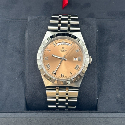 TUDOR Royal Steel-Gehäuse, 41 mm Durchmesser, lachsrosa Oberfläche M28600-0009