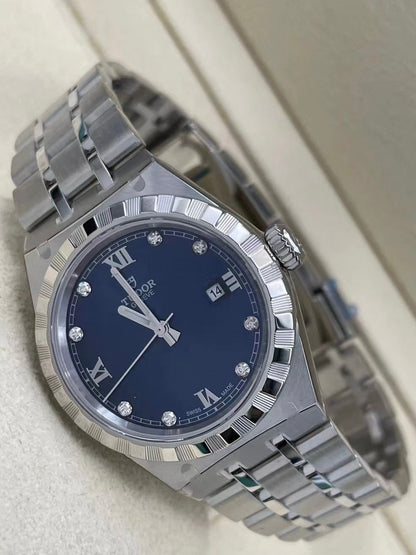 Tudor Royal Date 28 Edelstahl / Blau - Diamant M28300-0007