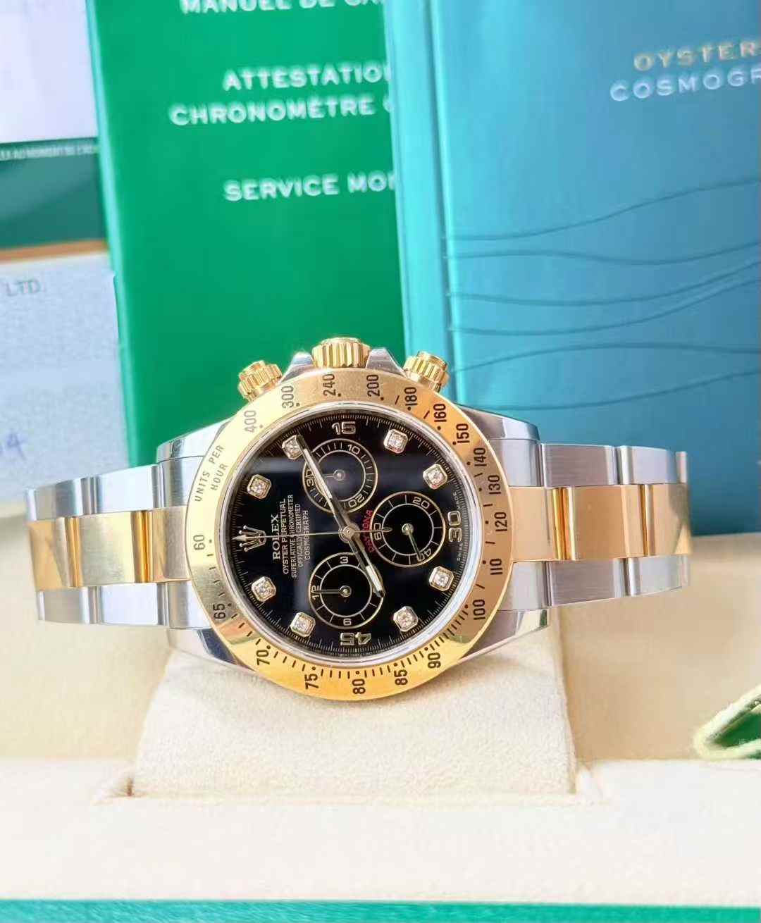 Rolex 116523 black diamond oyster 10.5 links