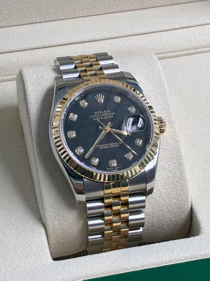 Rolex Datejust 36   116233G BLACK JUB  2009 full set