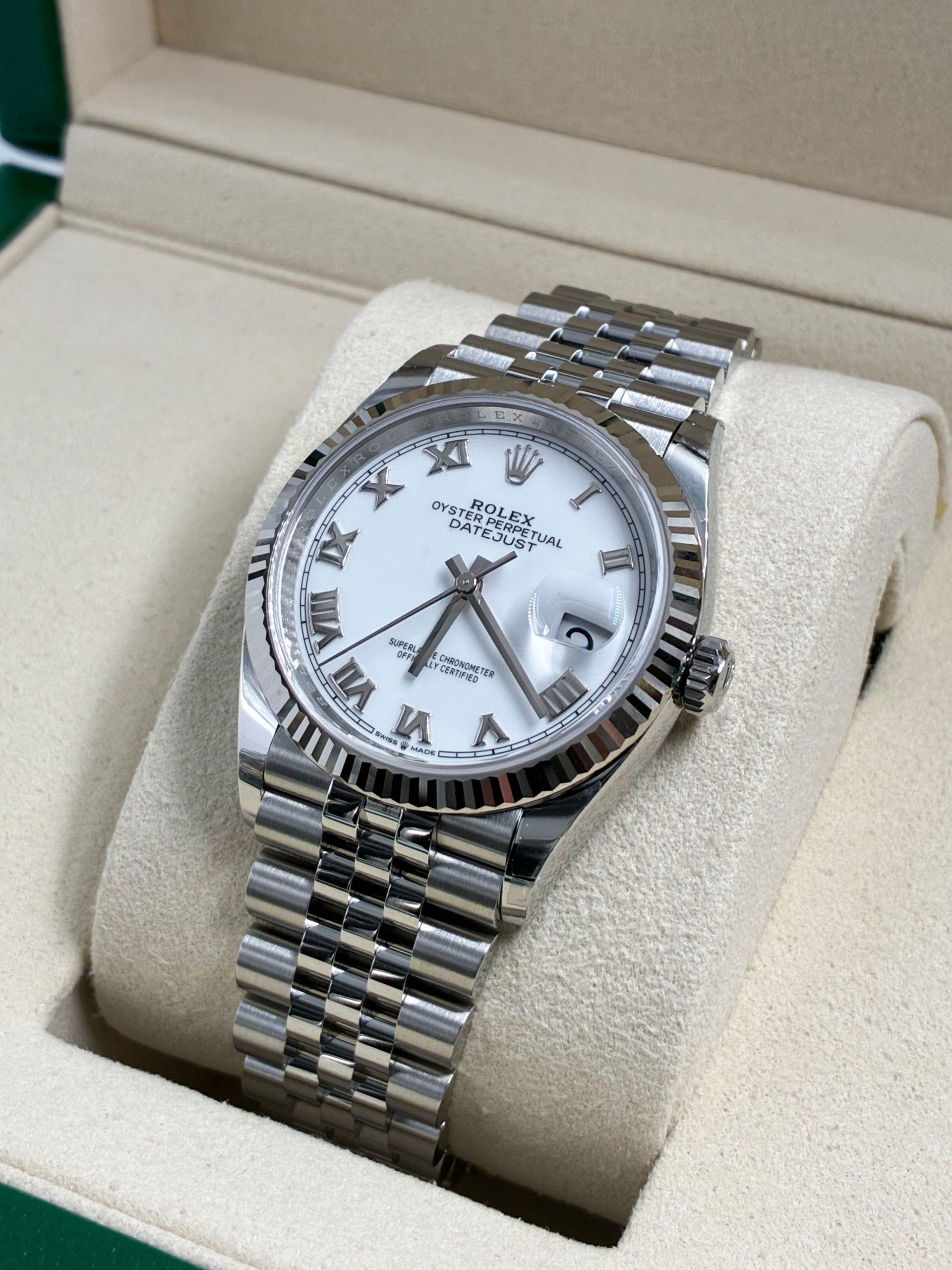 Rolex Datejust 36 126234 WHITE ROMAN JUB