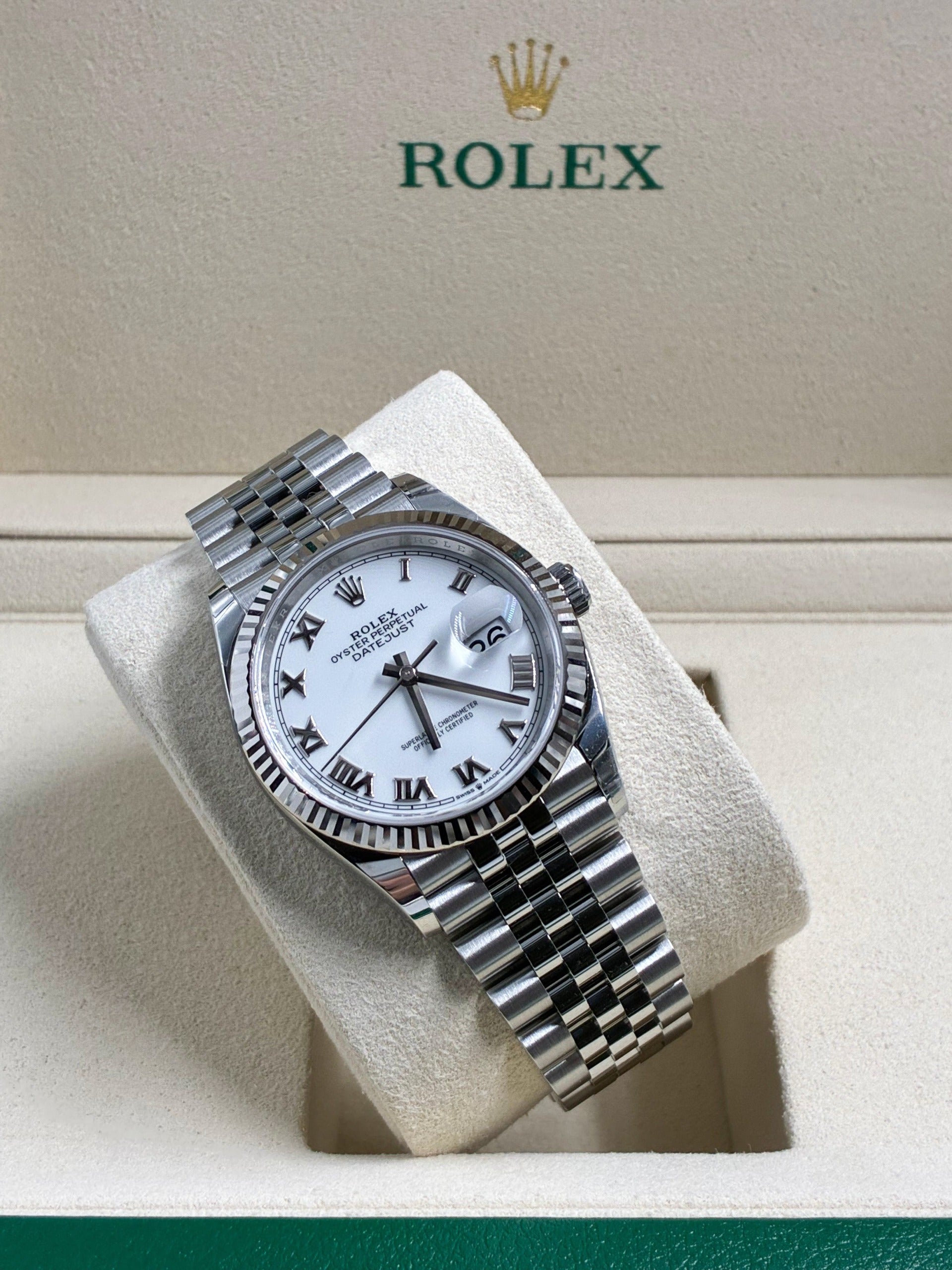 Rolex Datejust 36 126234 WHITE ROMAN JUB