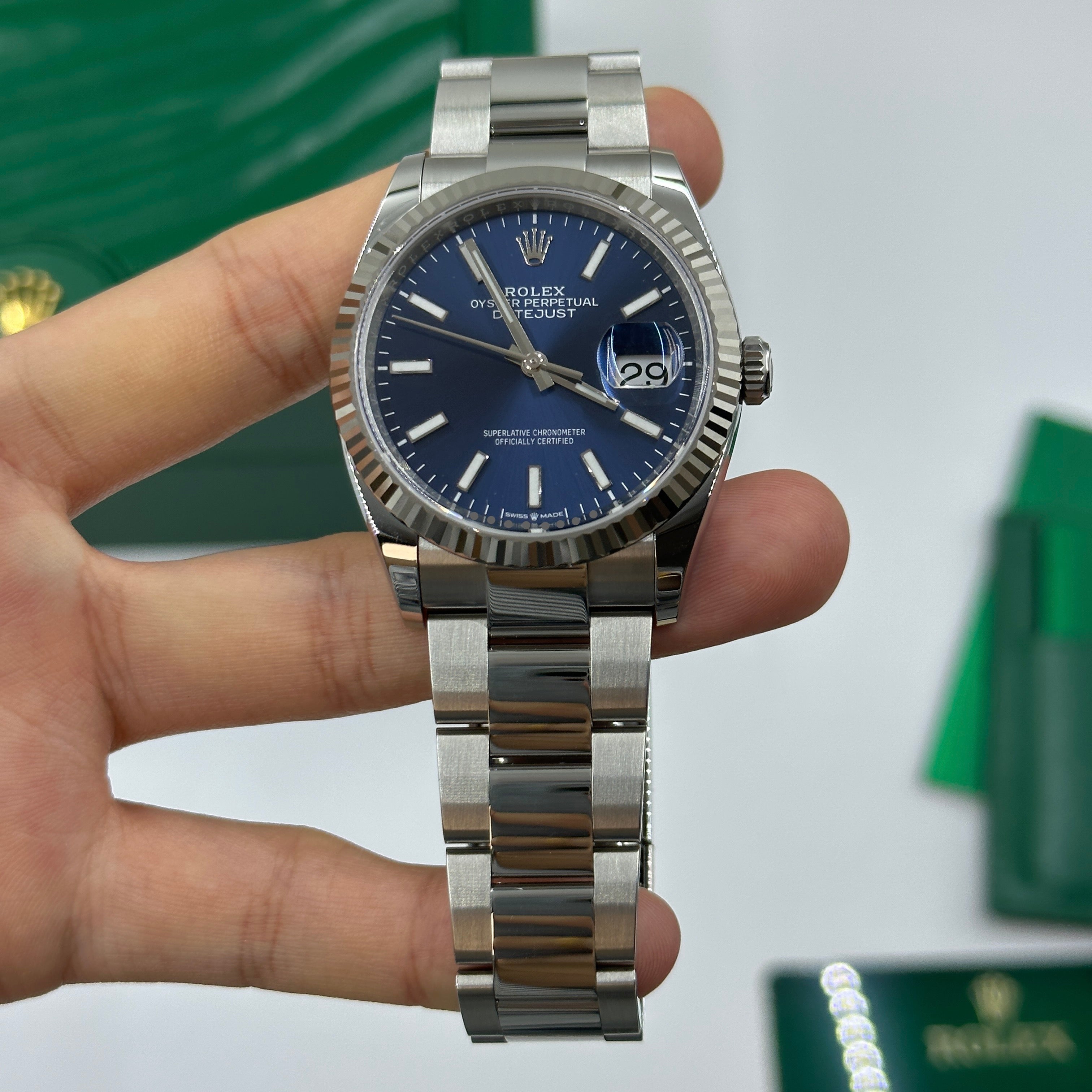Rolex Datejust 36 126234 Blauer Index Oyster 2025