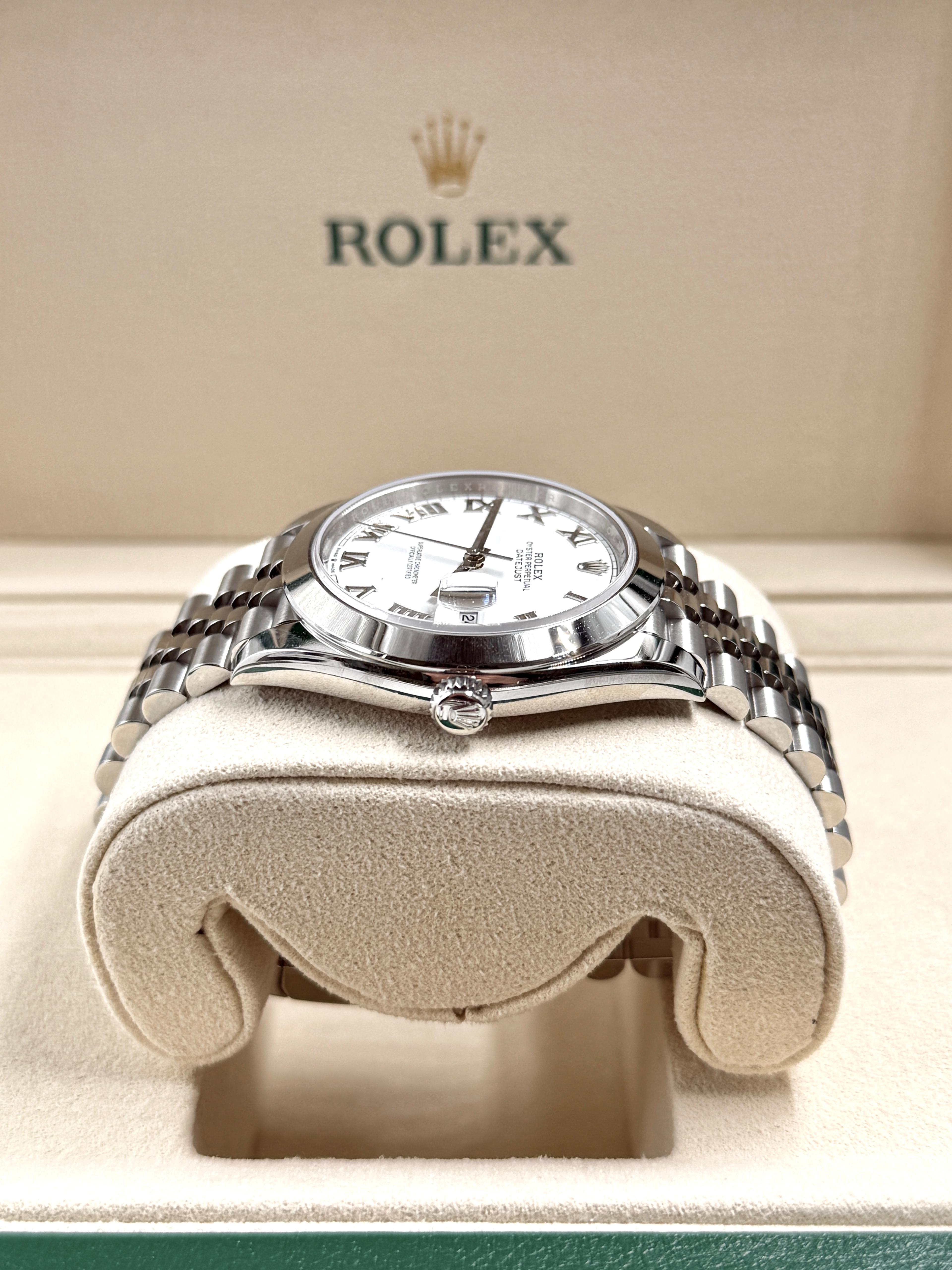 Rolex Datejust 41 126300 Weißes römisches Jubiläum 2024