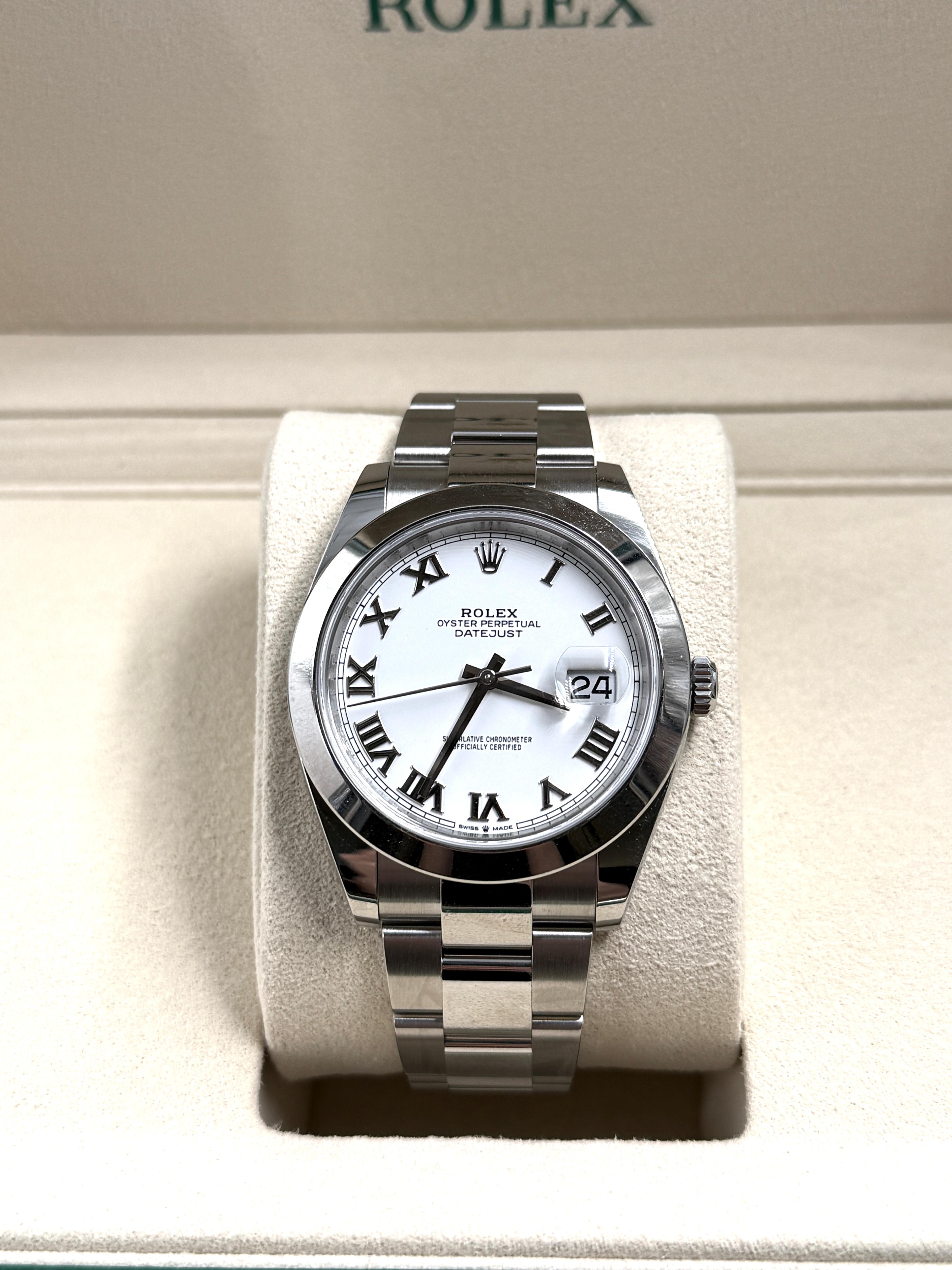Rolex Datejust 41 126300 Weiße römische Auster 2024