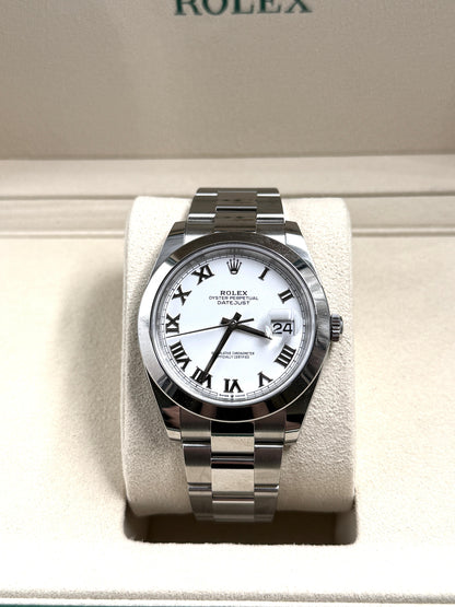 Rolex Datejust 41 126300 Weiße römische Auster 2024