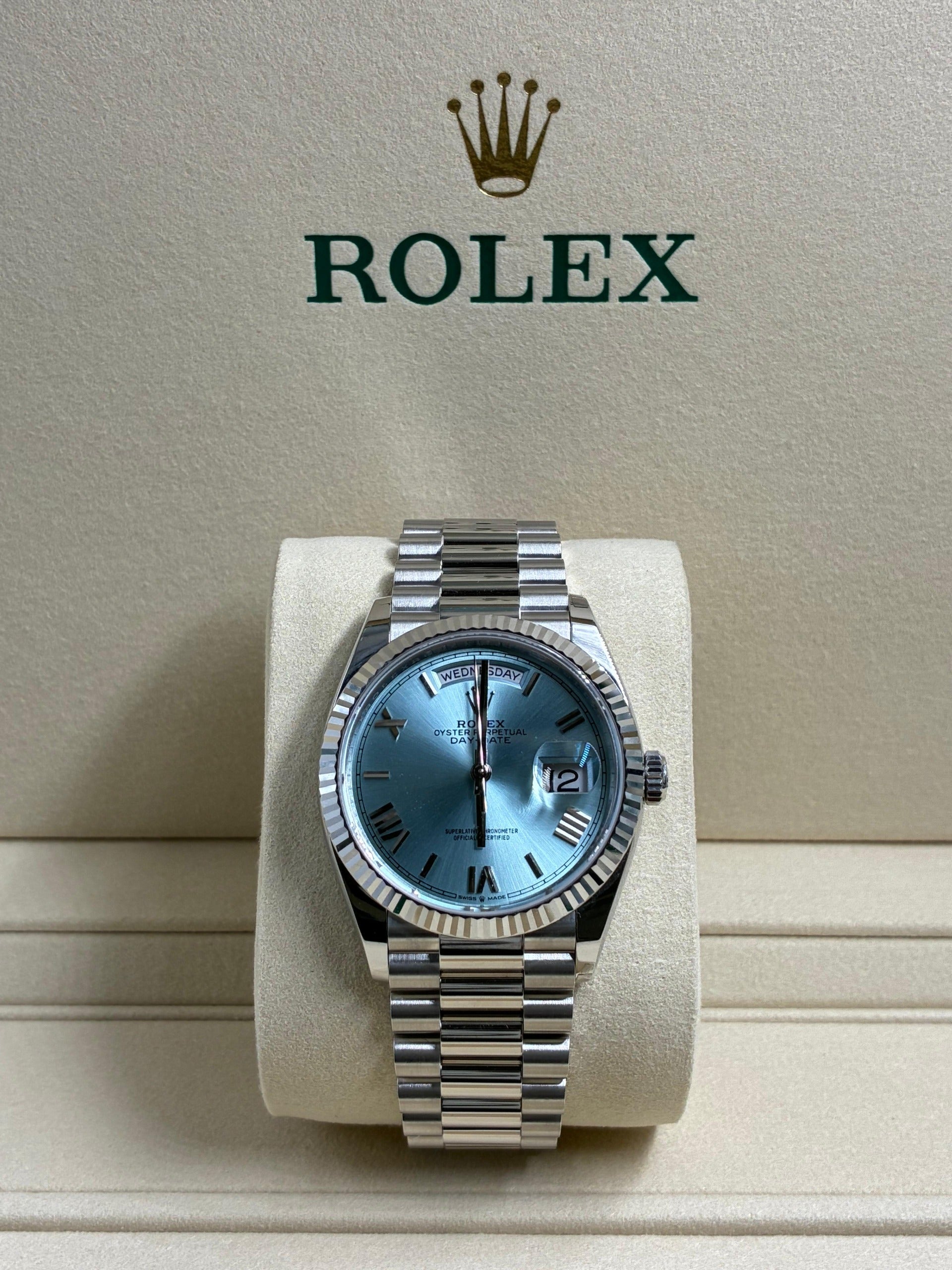 Rolex Day-Date 36 128236 ICE BLUE ROMAN