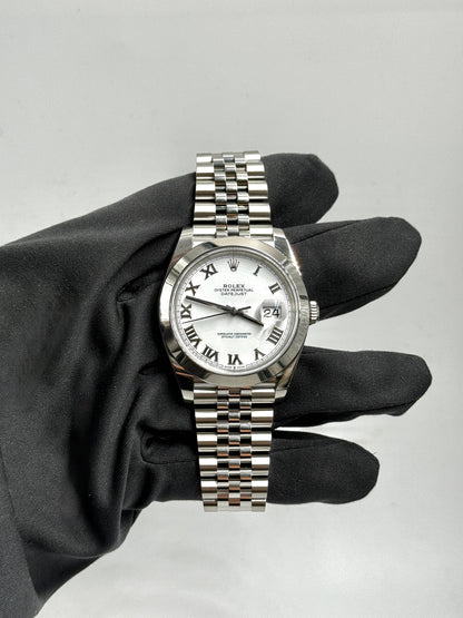 Rolex Datejust 41 126300 Weißes römisches Jubiläum 2024