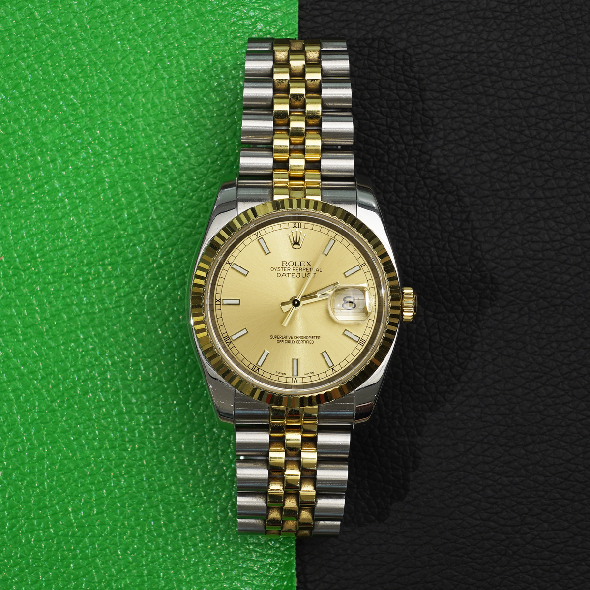 Rolex Datejust 36 116233 Champagne Index Jubilee naked