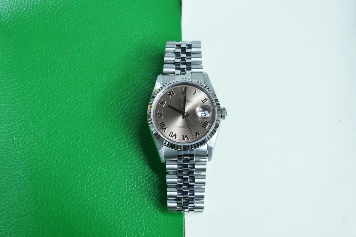 Rolex Datejust 36 16234 Pink Roman Jubilee 1999 full set