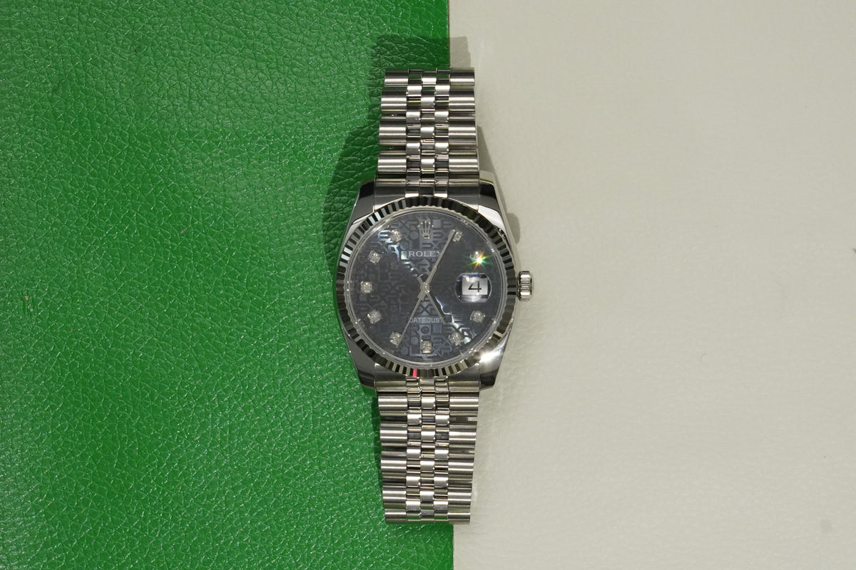 Rolex Datejust 36  116234G Blue Computer Jubilee 2017 Full Set