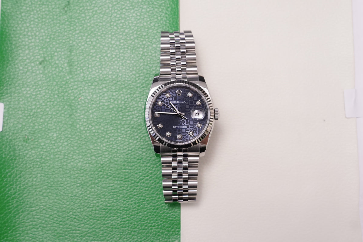 Rolex Datejust 36  116234G Blue Computer Jubilee 2017 Full Set