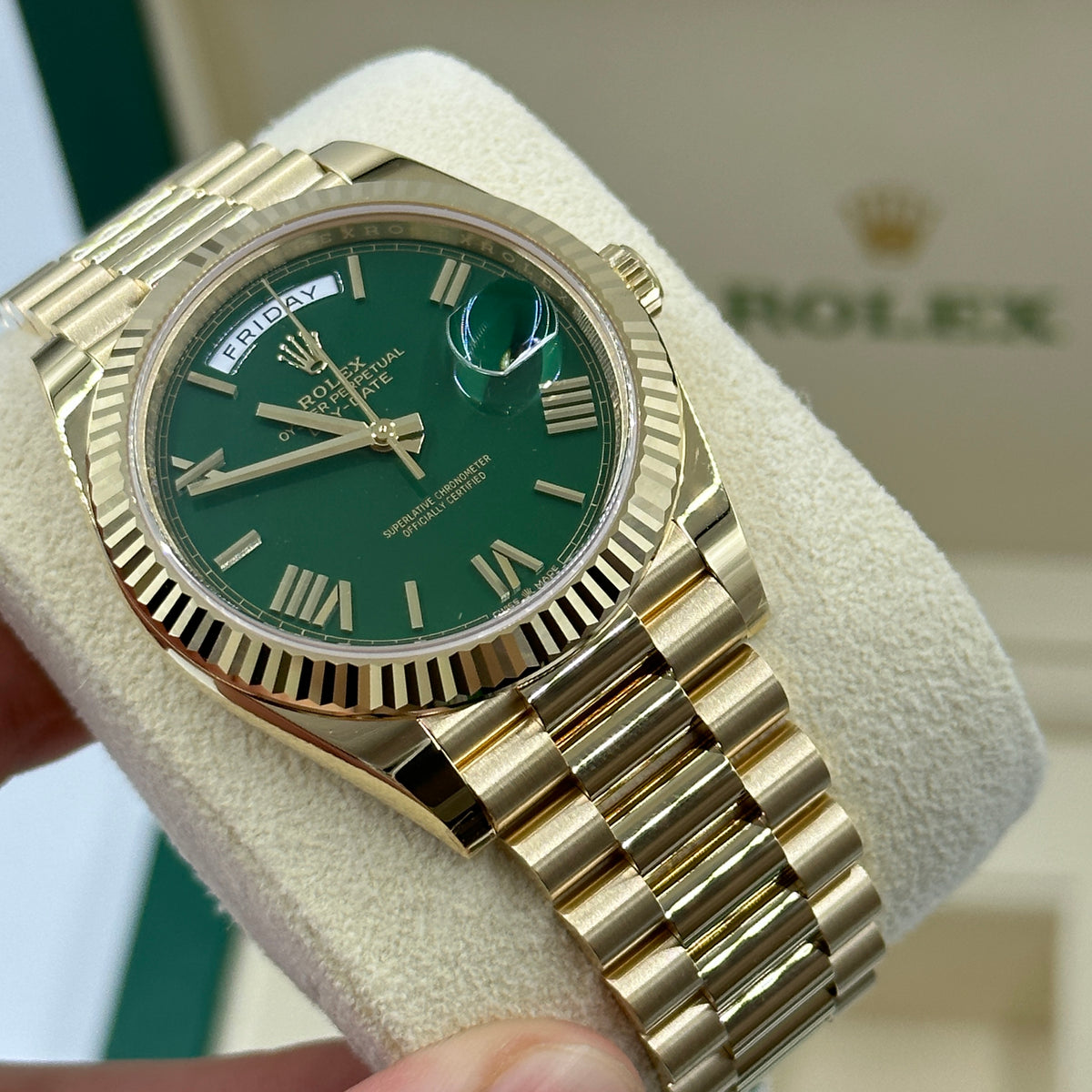 Rolex Day-Date 40 228238 GREEN ROMAN 2026