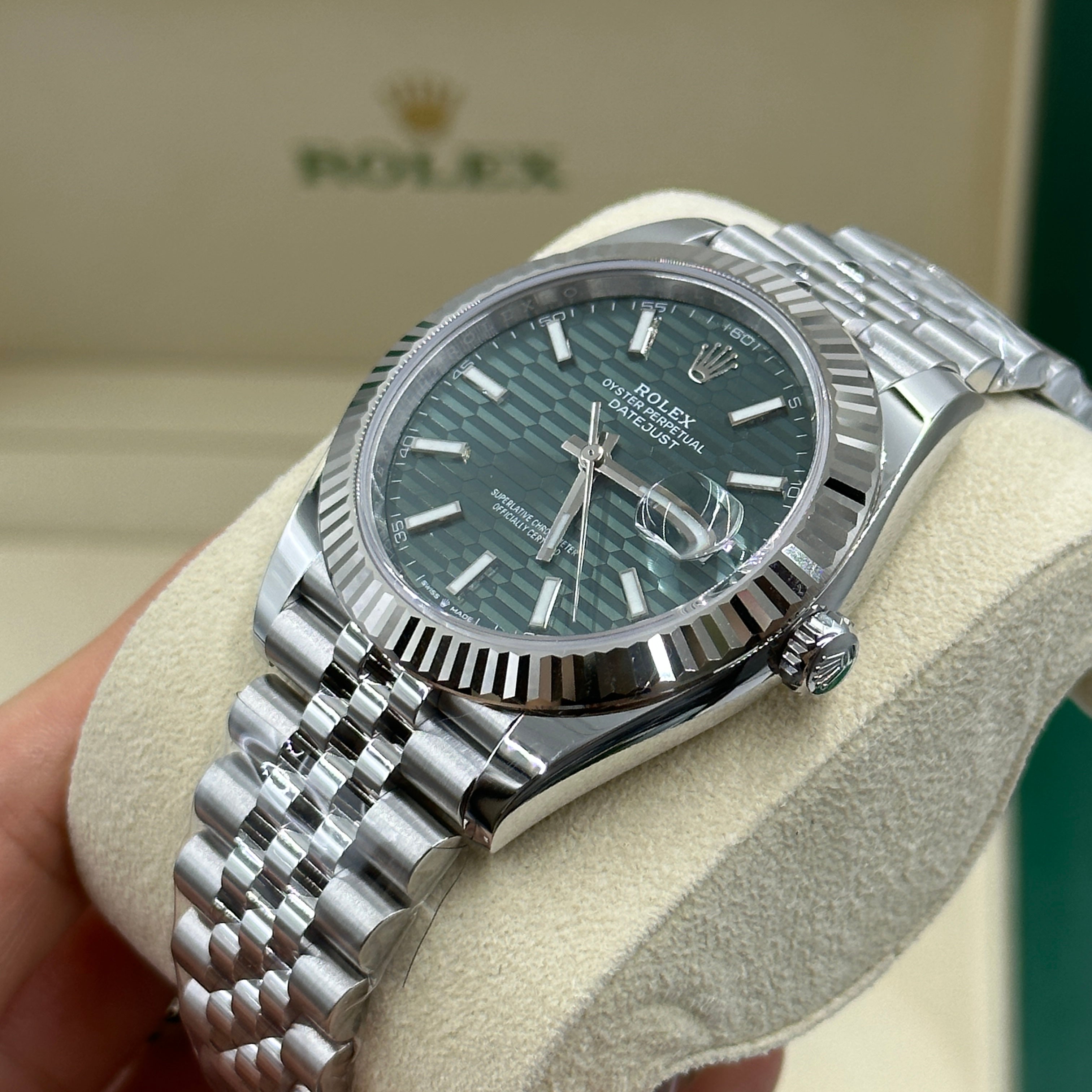 Rolex Datejust 41 126334 Mintgrün Index Jubilee 2025