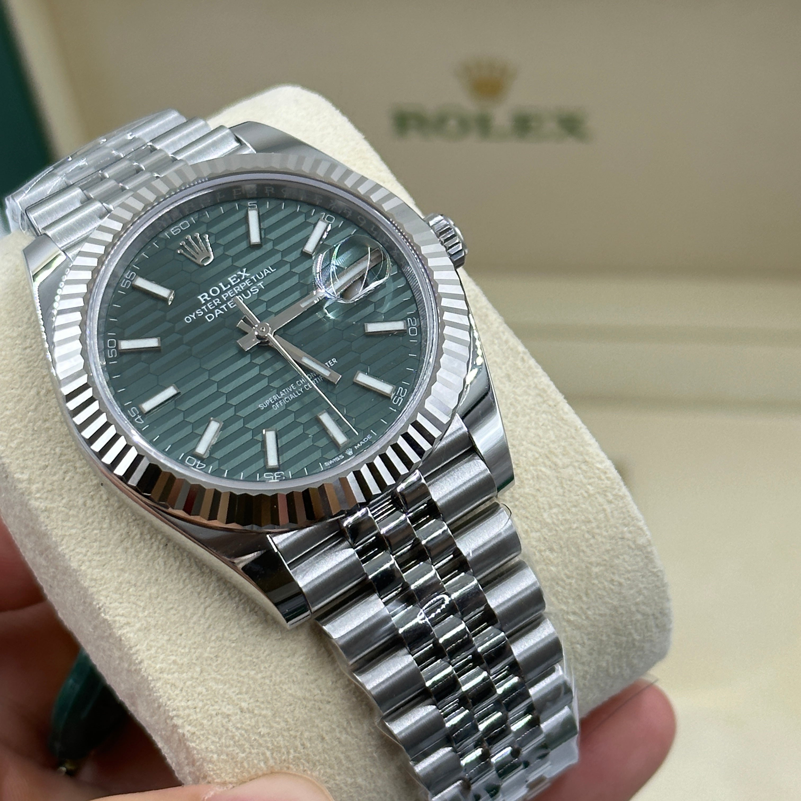 Rolex Datejust 41 126334 Mintgrün Index Jubilee 2025