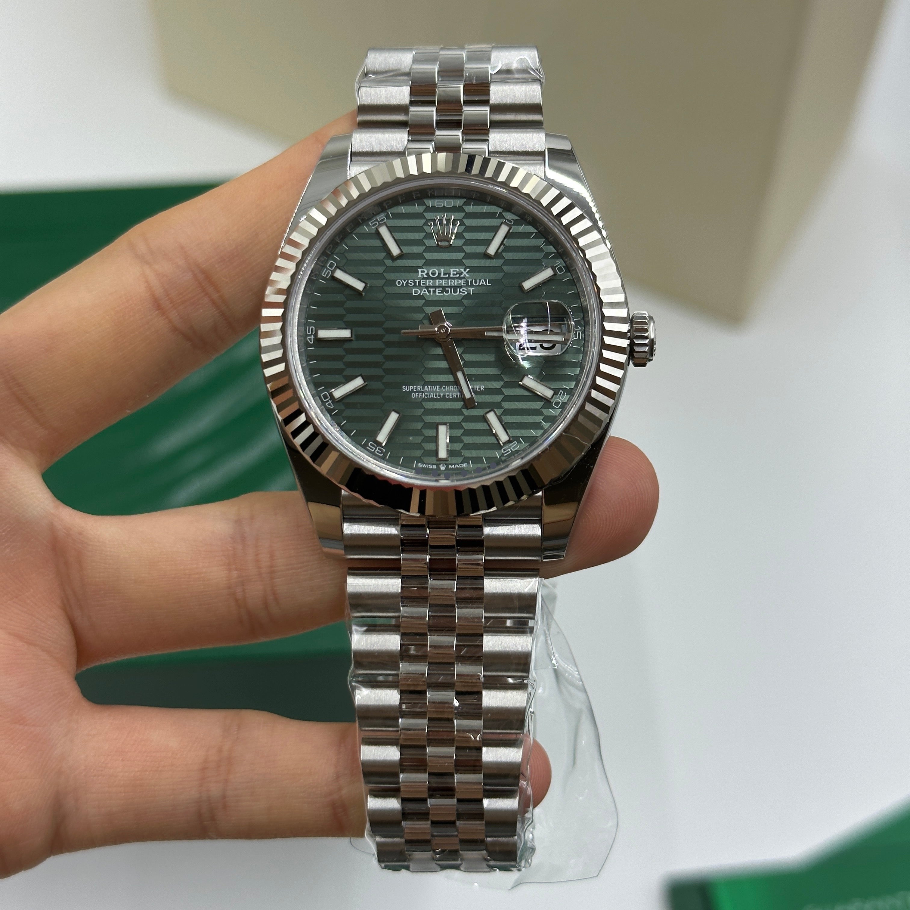 Rolex Datejust 41 126334 Mintgrün Index Jubilee 2025