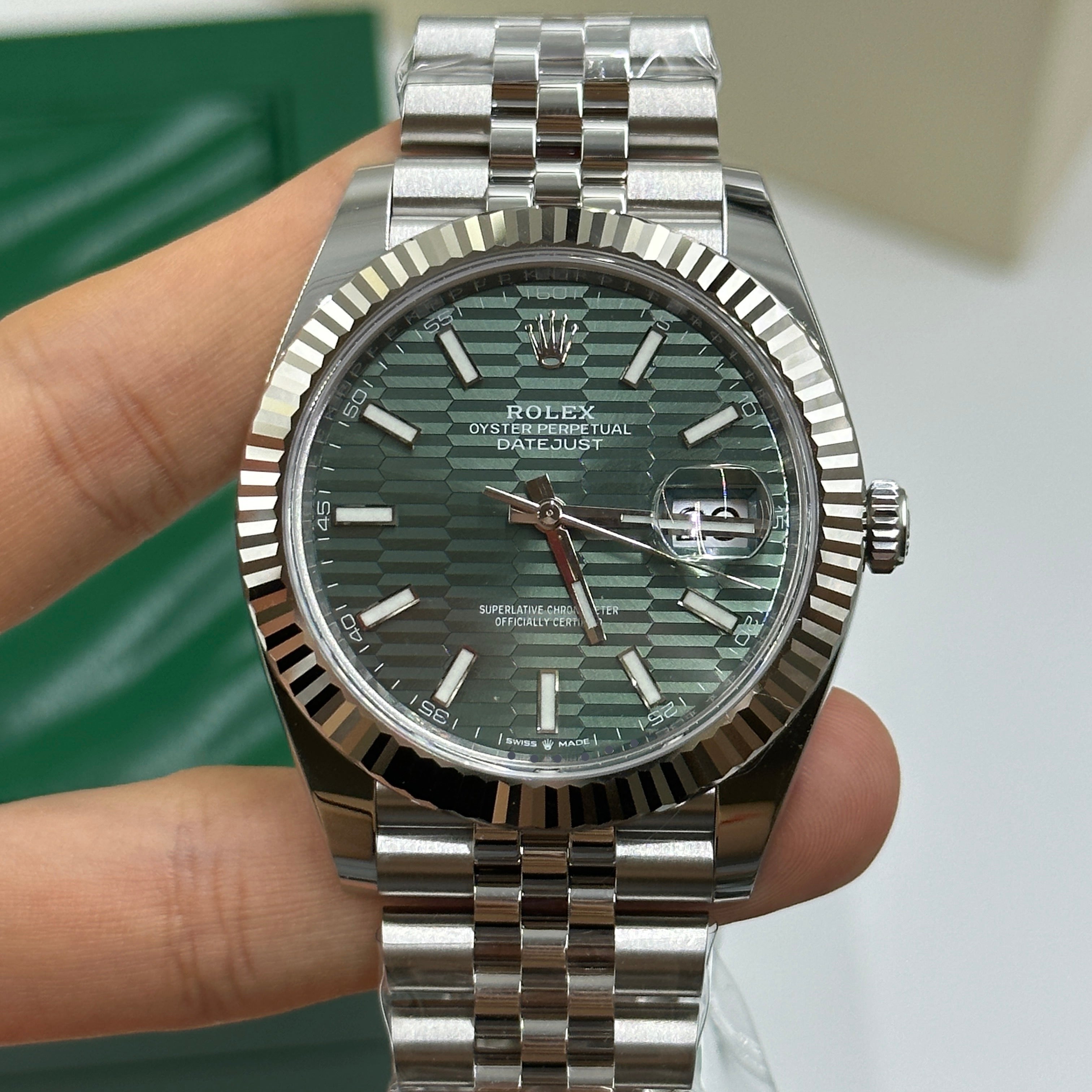 Rolex Datejust 41 126334 Mintgrün Index Jubilee 2025