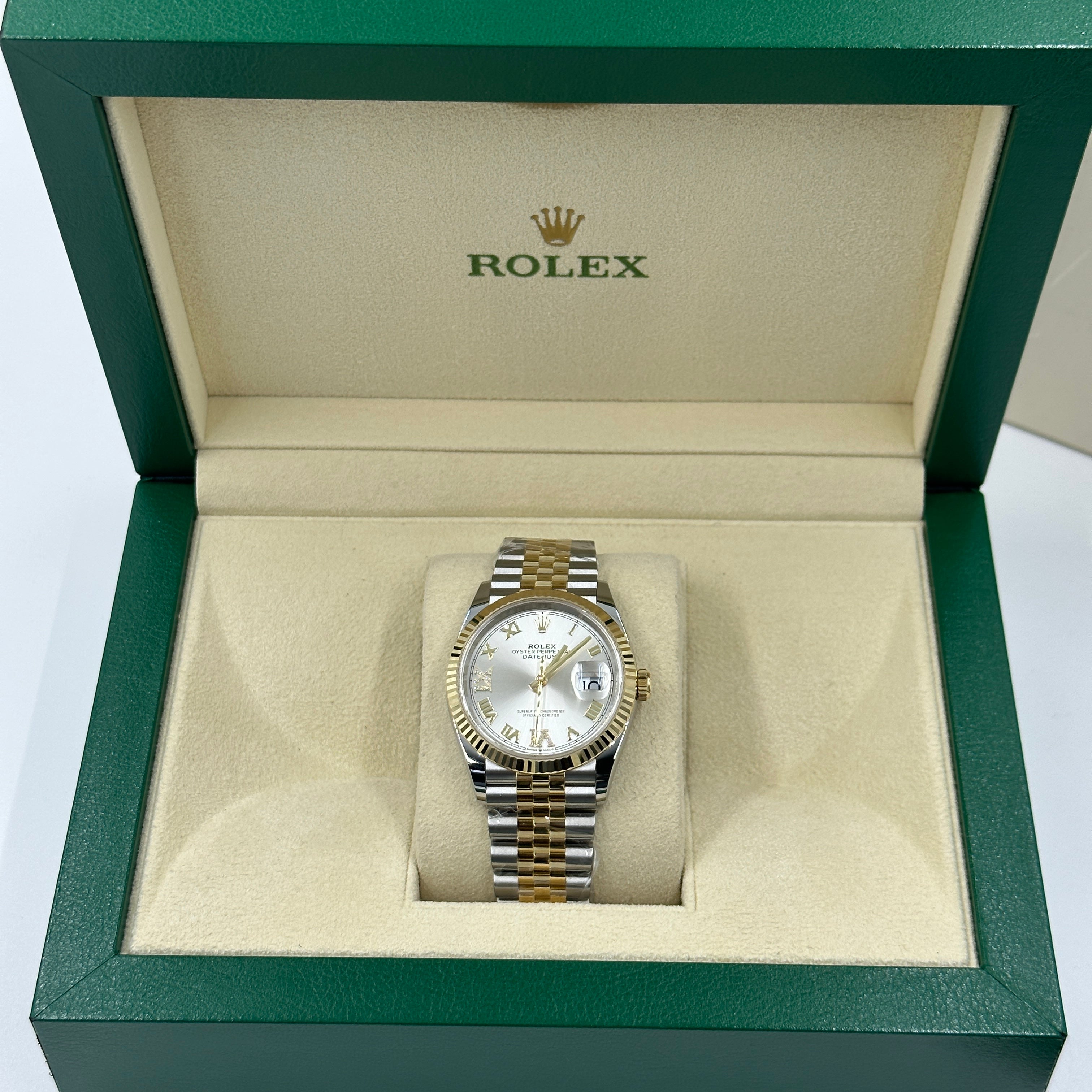 Rolex Datejust 36 126233 SILBER VIIX Gelbgold Stahl JUB