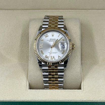 Rolex Datejust 36 126233 SILBER VIIX Gelbgold Stahl JUB