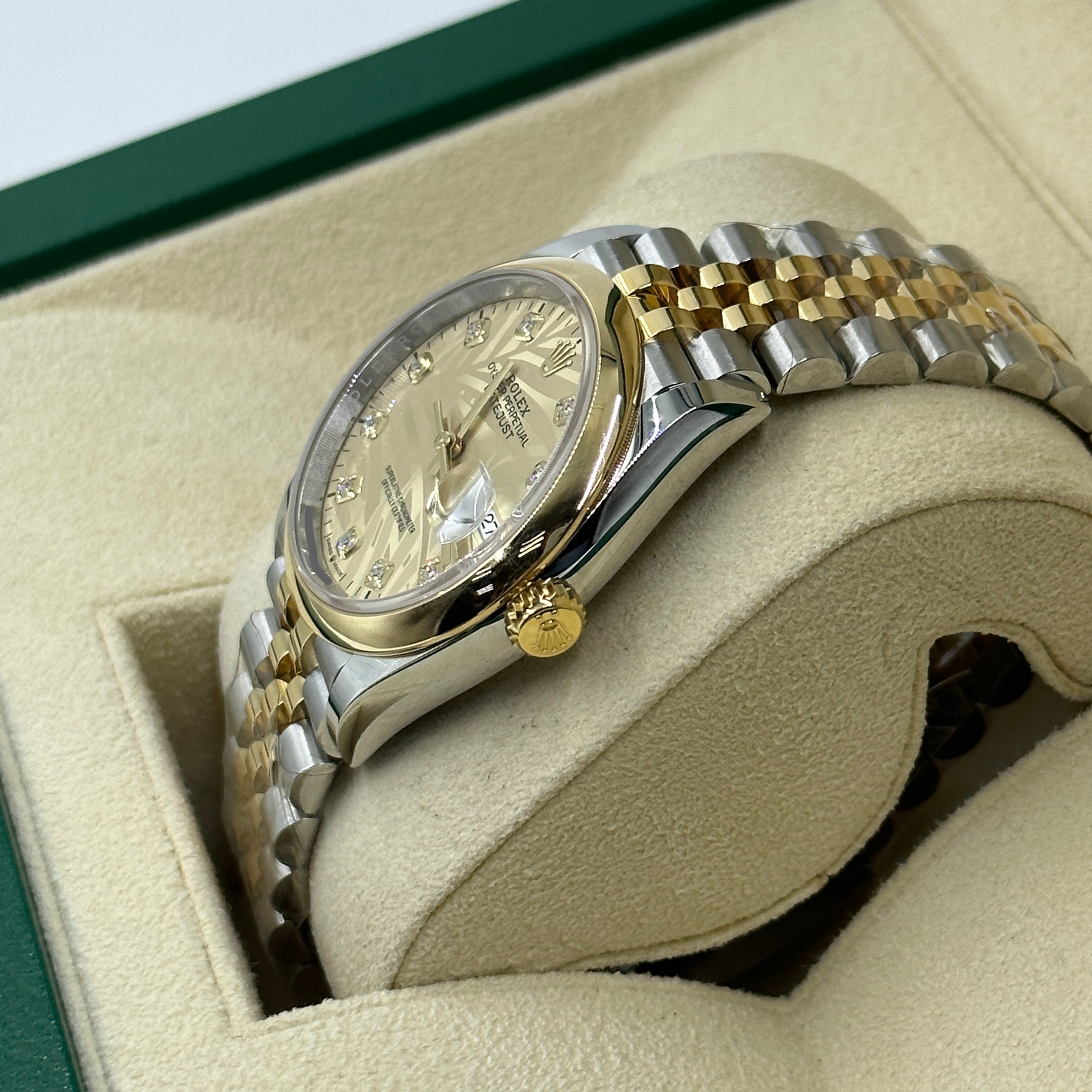 Rolex Datejust 36 126203G Champ Palm Jubilee 2024
