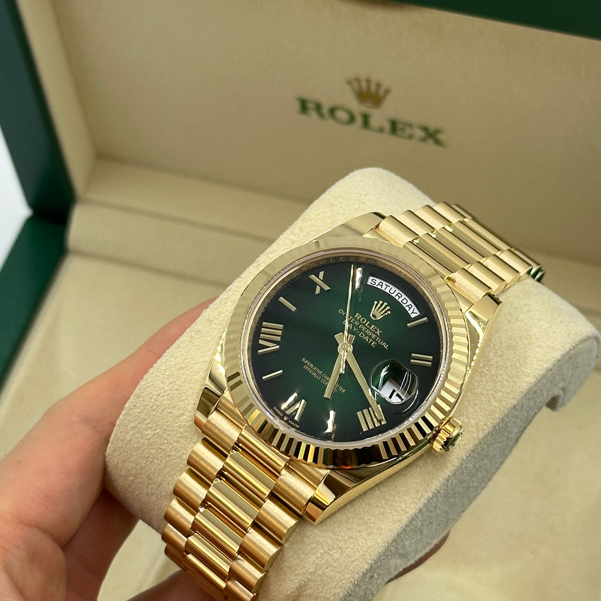 Rolex Day-Date 40 228238 Green Ombré Roman 2025