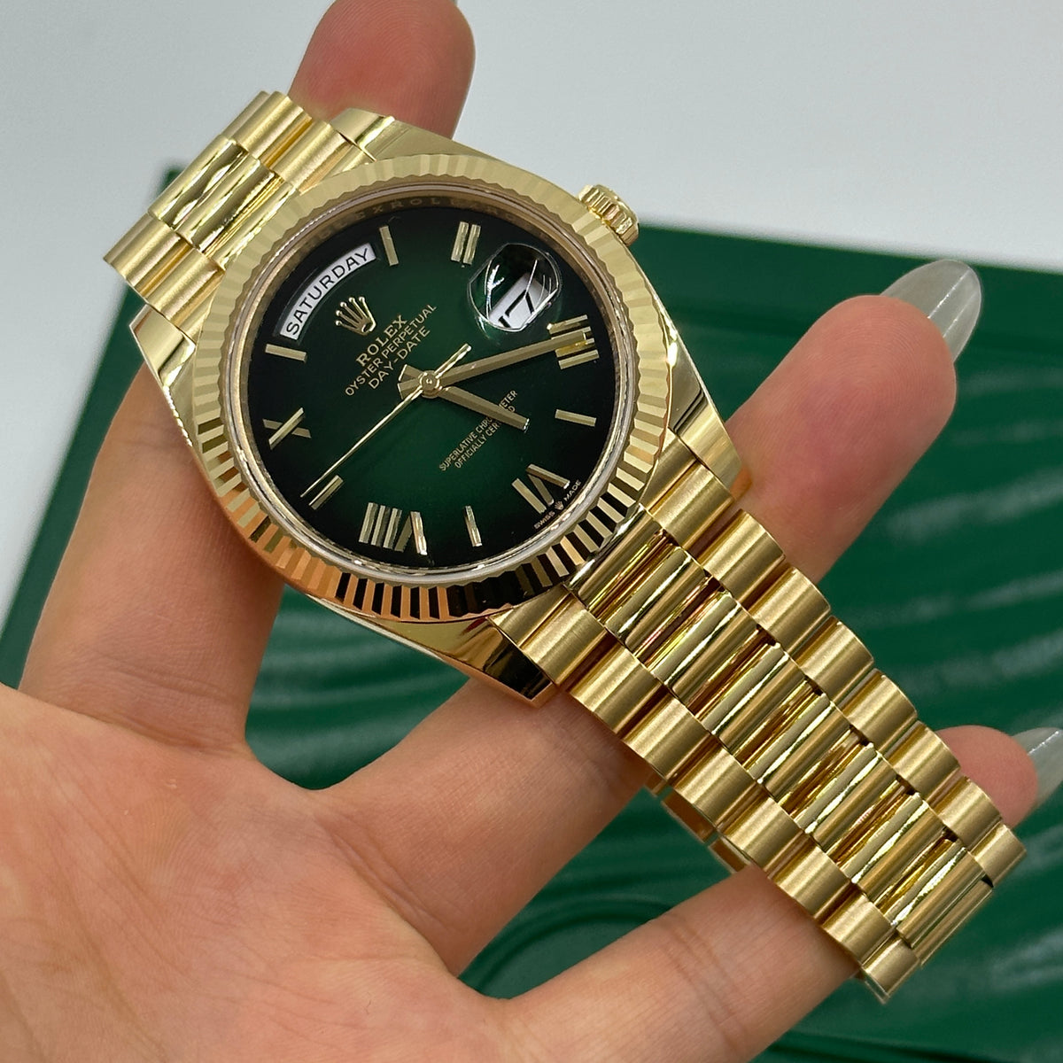 Rolex Day-Date 40 228238 Green Ombré Roman 2026
