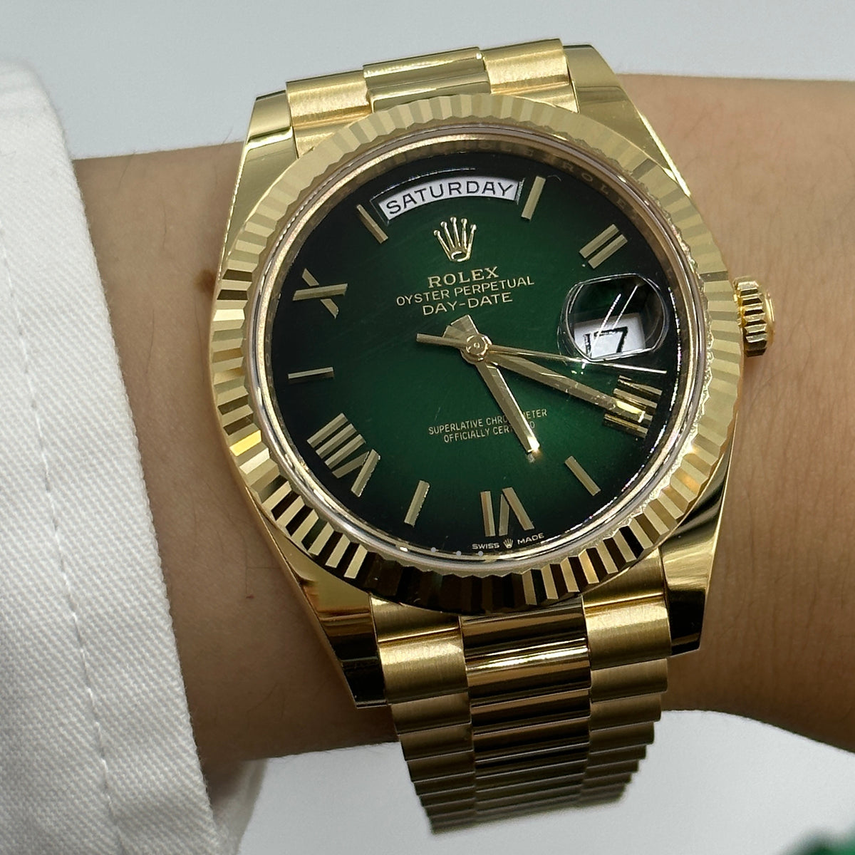 Rolex Day-Date 40 228238 Green Ombré Roman 2025